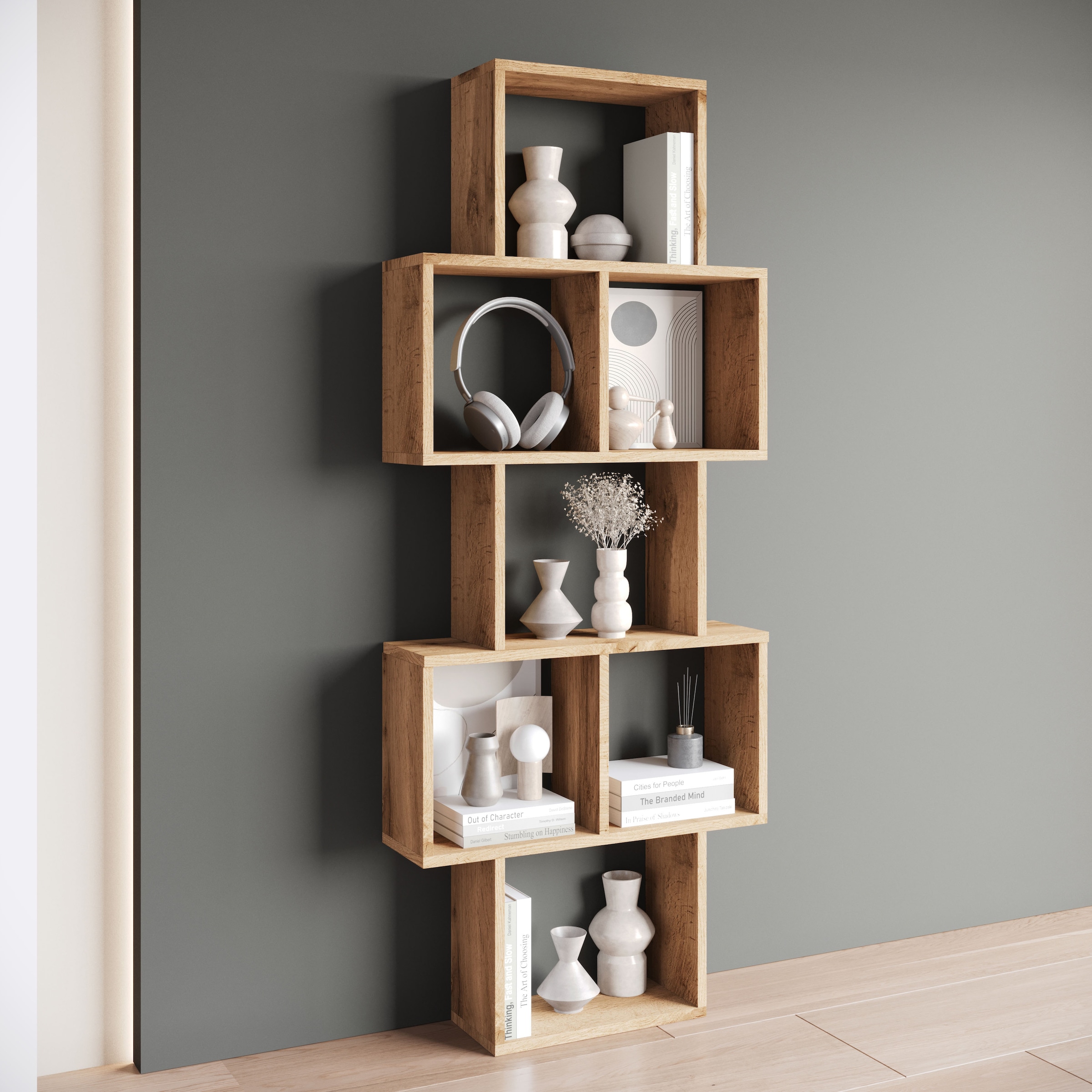 INOSIGN Wandboard »Wandregal Trio«, (1 St.), Stell- oder Hängeregal, 10 offene Fächer, flexibel montierbar