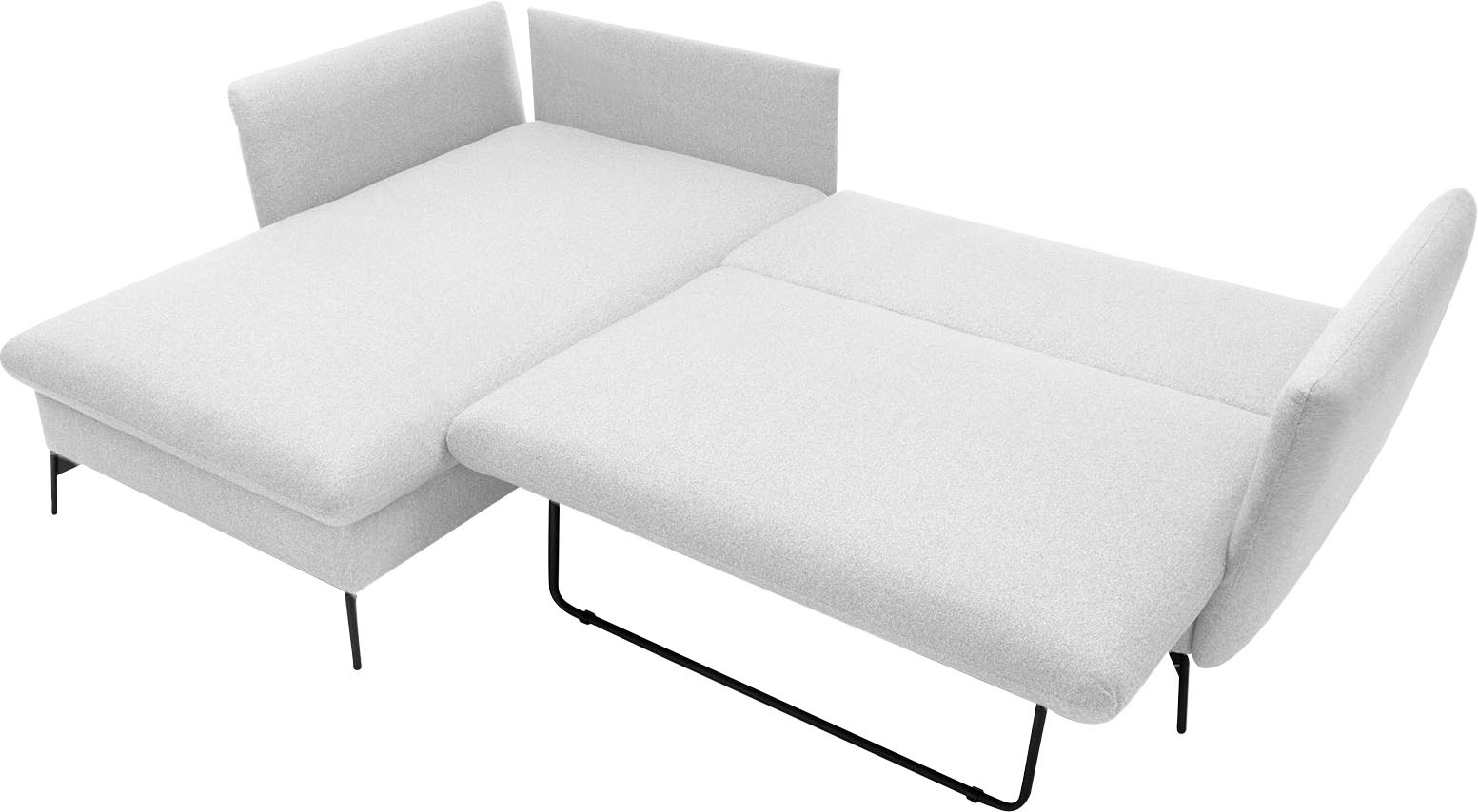 andas Ecksofa »LIVORNO,258 cm, L-Form,«, Schlaffunktion u. Bettkasten (139/224cm), Samt, Struktur, Webstoff