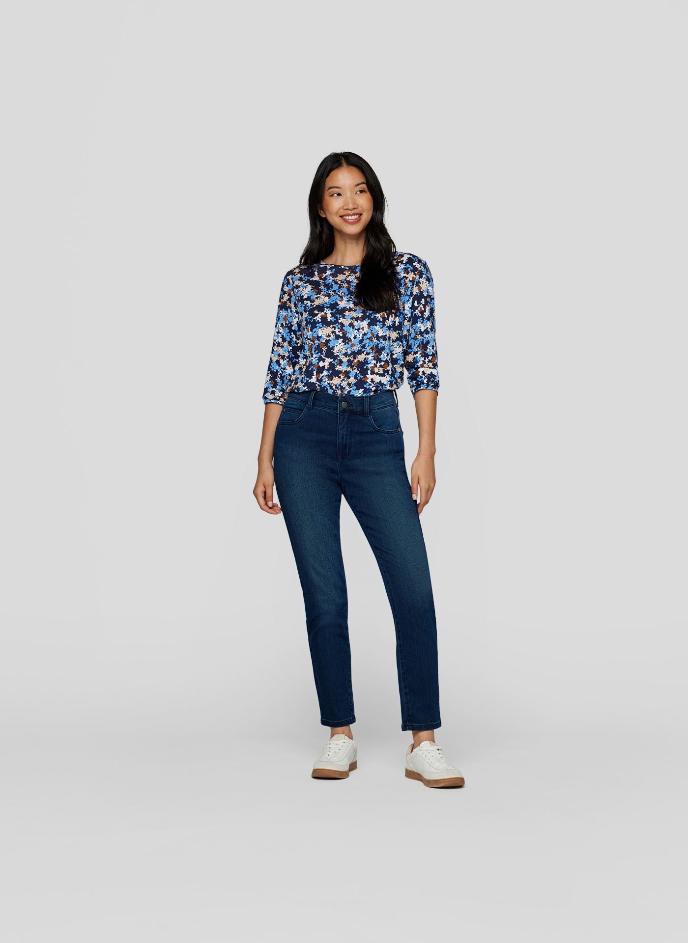 Rabe Print-Shirt »Rabe Blumiges 3/4-Arm-Shirt in Blau und Beige«