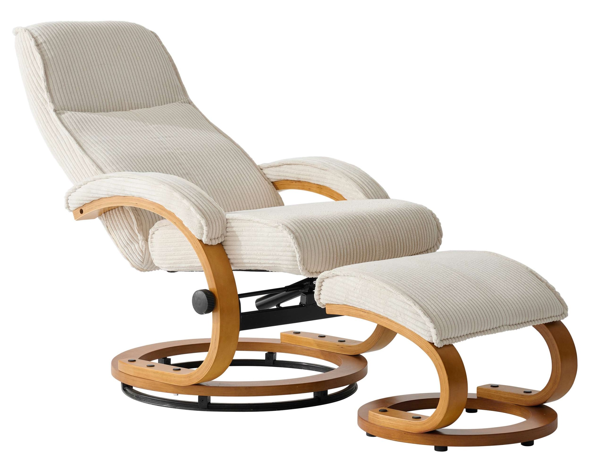 Home affaire Relaxsessel »Paris, mit Hocker - OTTO. Verlässliche Qualität.« bestehend aus Sessel und Hocker,  manuelle Relaxfunktion mit Drehfunktion, neu: Cord-Bezug