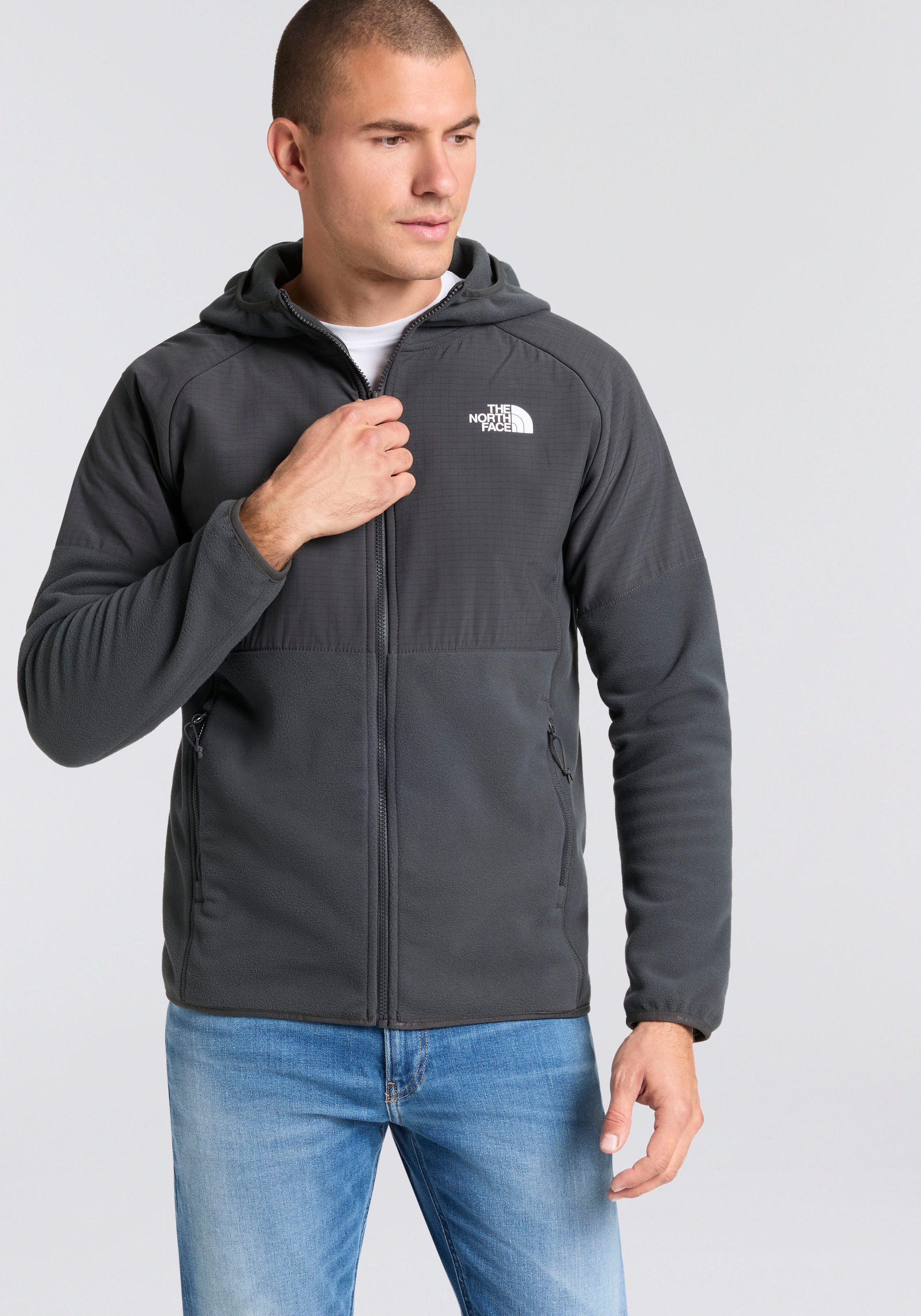 The North Face Fleecejacke "Glacier Fleece" mitKapuze mit Logodruck günstig online kaufen