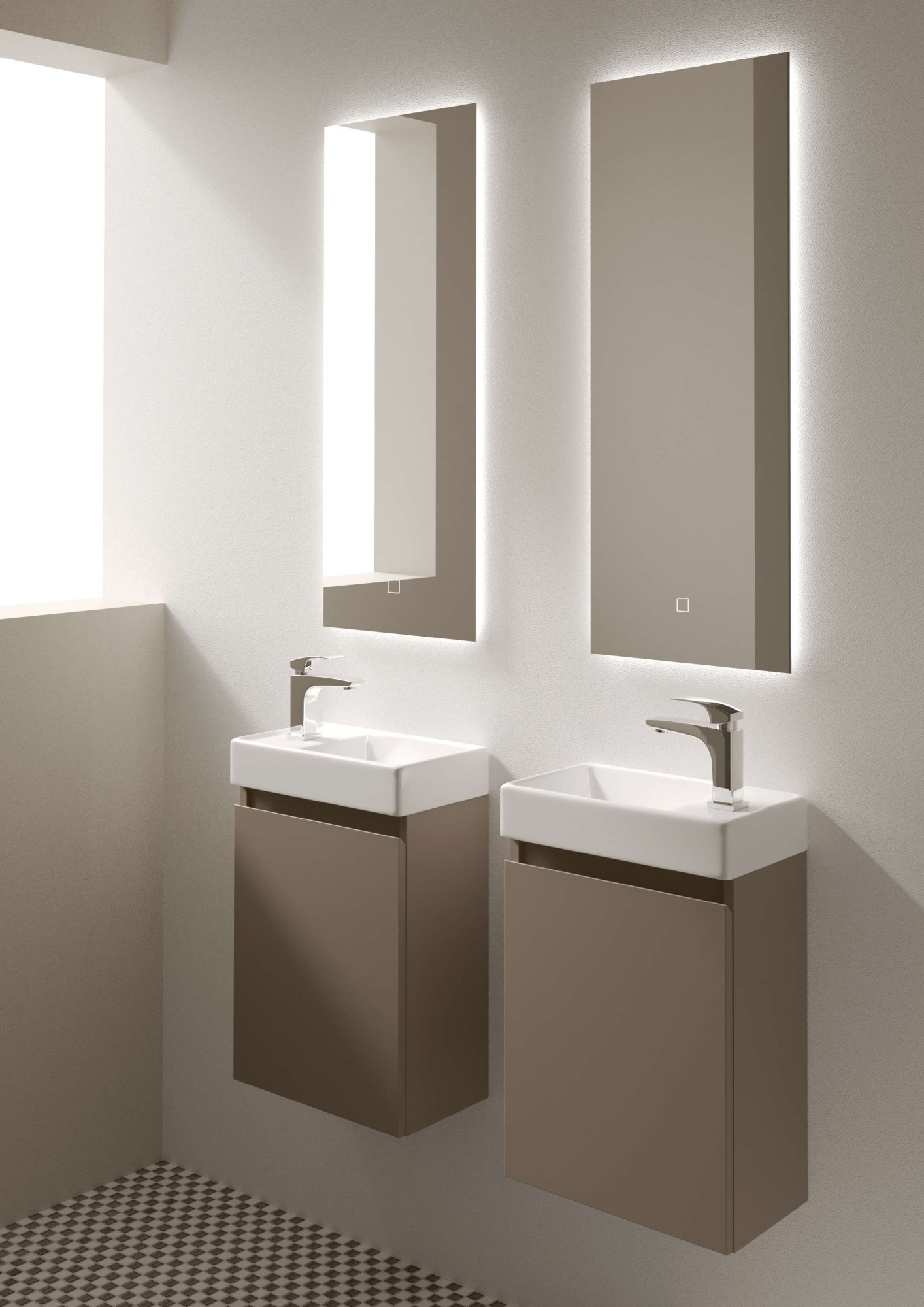 welltime Waschtisch "Mini, Badmöbel, Waschtischunterschrank inkl. Waschbeck günstig online kaufen