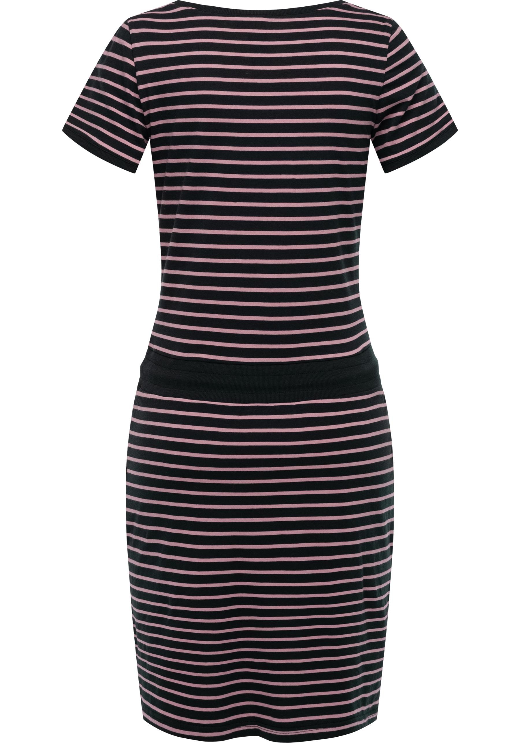 Ragwear Sommerkleid »Baomi«, gestreiftes Damen Minikleid mit Taillenkordel und Taschen