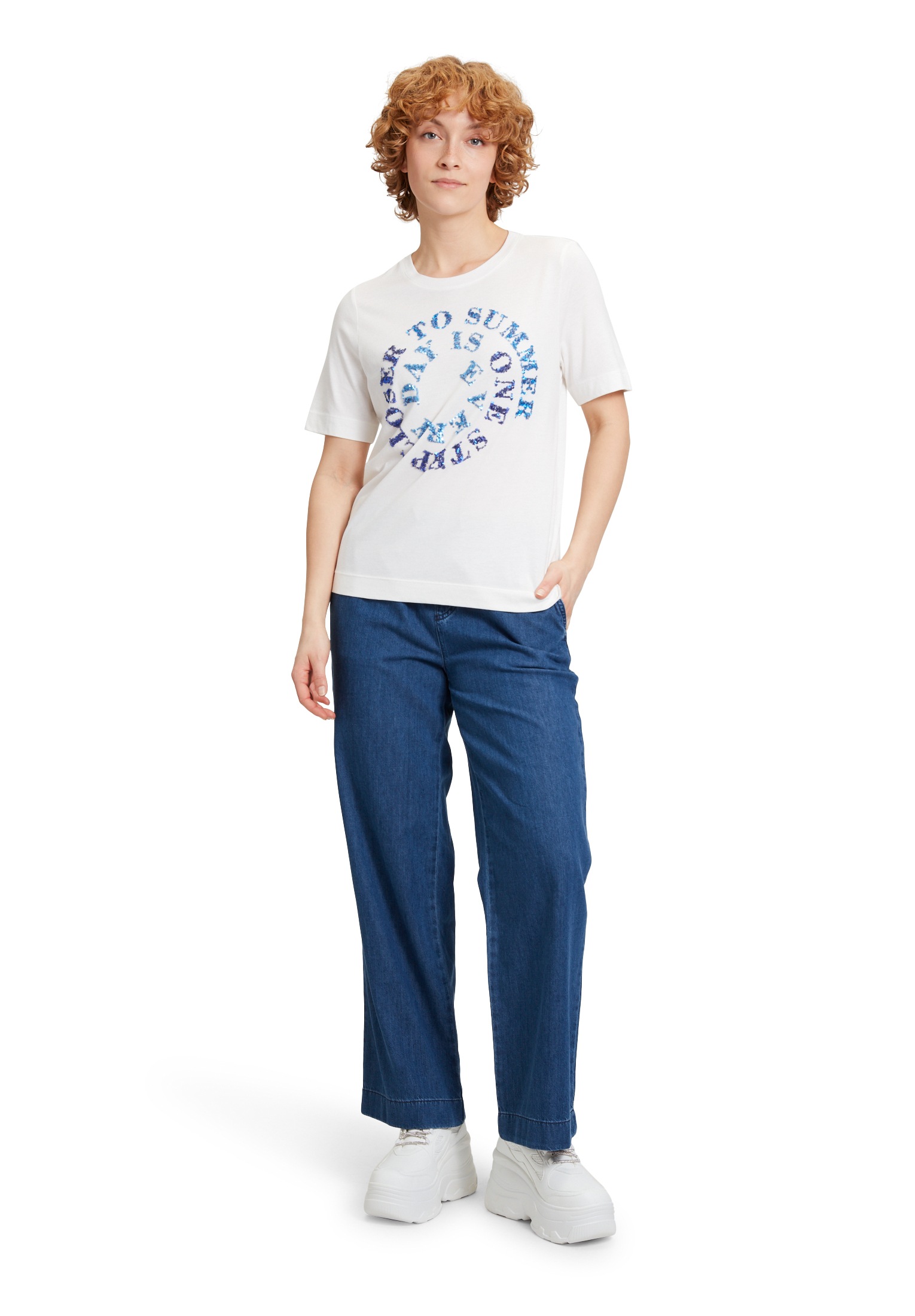 Cartoon Kurzarmshirt »Cartoon Damen Halbarm-Shirt mit Rundhalsausschnitt«, (1 tlg.), Pailletten