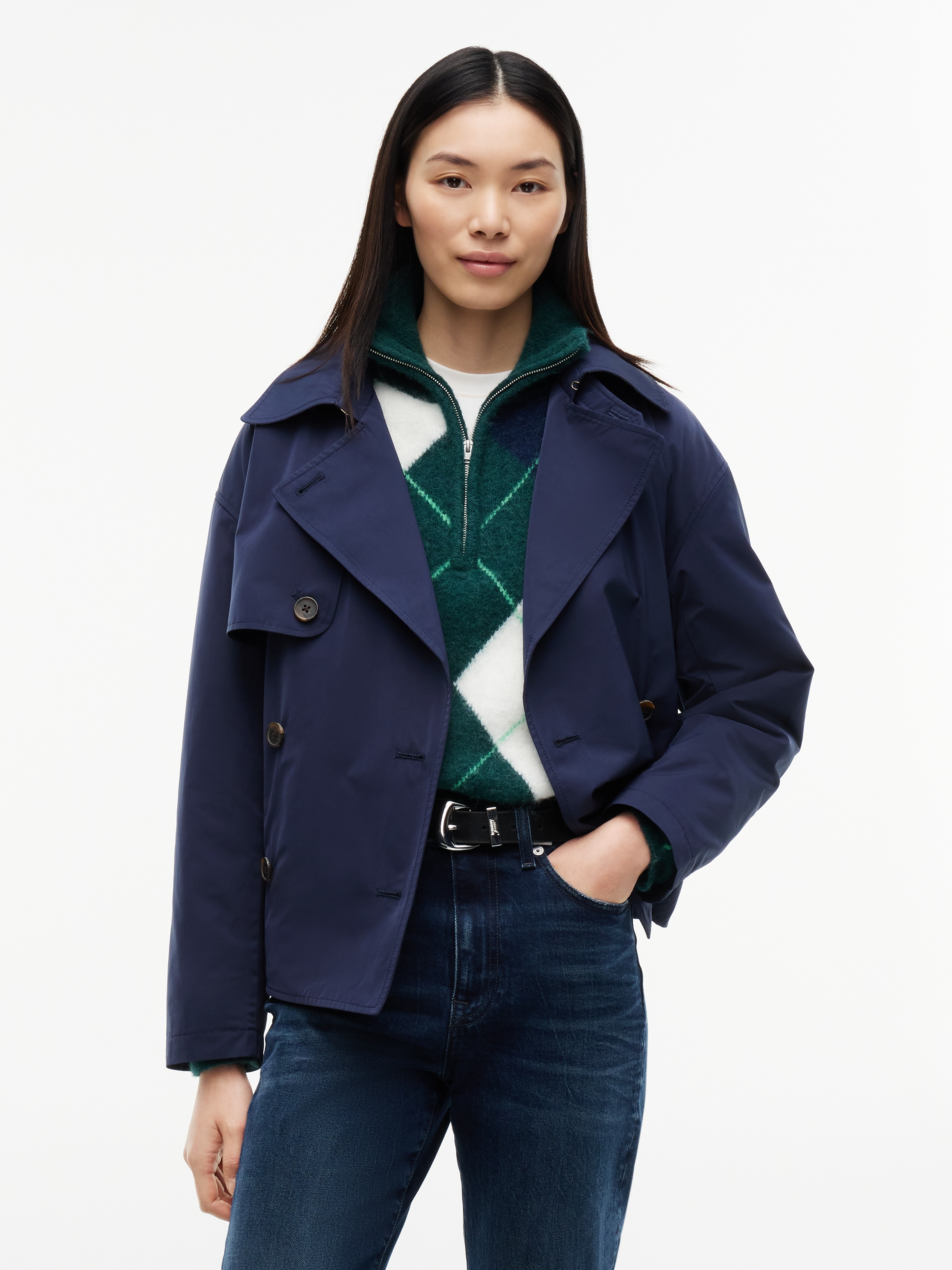 Tommy Jeans 1100000002199 "TJW SHORT TRENCH JACKET" Materialmix
