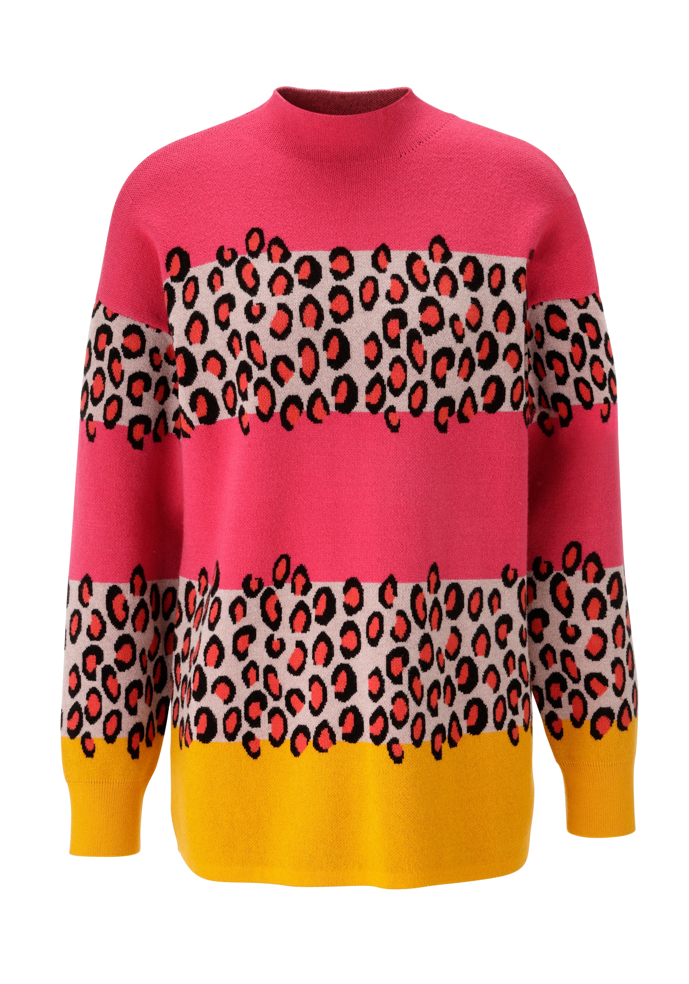 Aniston SELECTED Strickpullover, im Animal-Look in Kombination mit Blockstreifen - NEUE KOLLEKTION