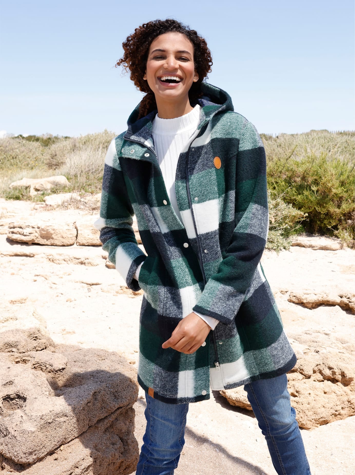 Casual Looks Langjacke, mit Kapuze günstig online kaufen