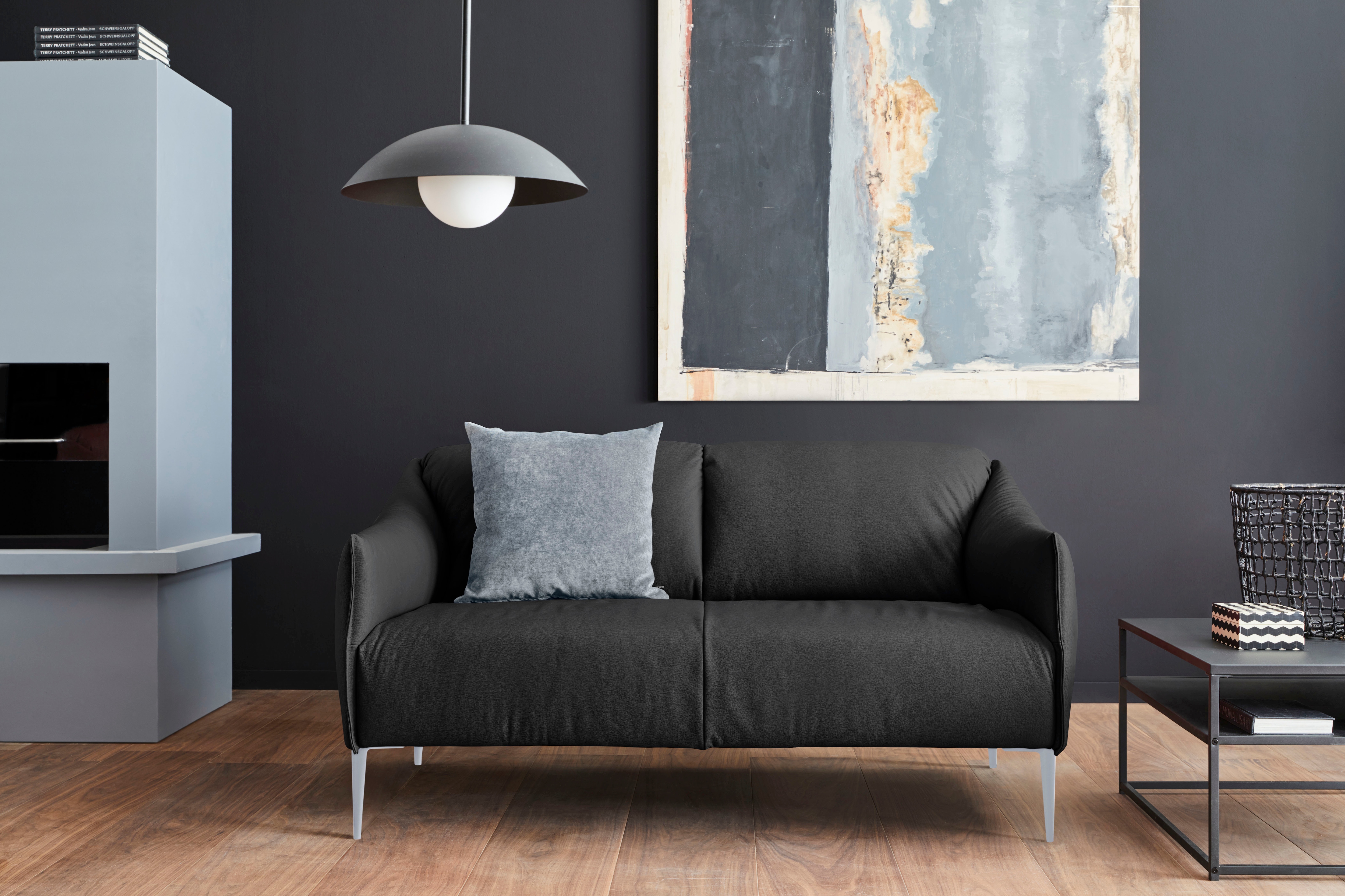 W.SCHILLIG 2-Sitzer "sally Design-Sofa, Loungesofa, bequem, schmale Armlehnen, Breite 154cm" mit Metallfüßen in Silber matt, Breite 154 cm