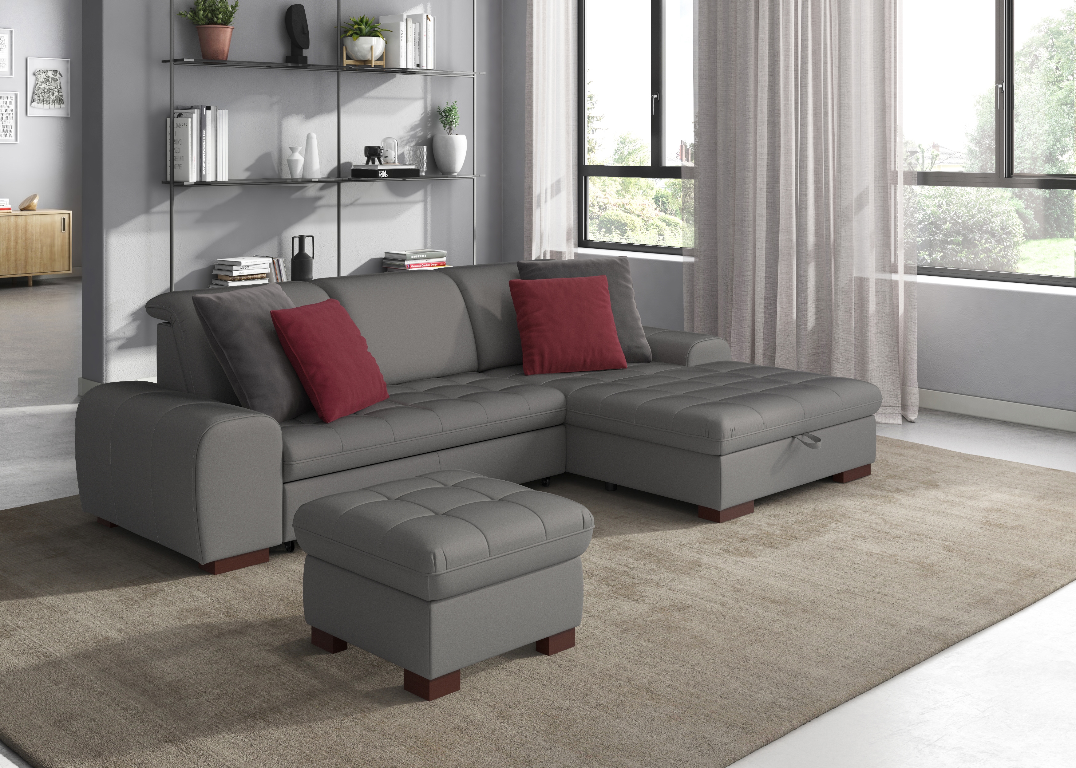 sit&more Ecksofa "Luxor L-Form" wahlweise mit Schlaffunktion, Bettkasten und Kopfteilverstellung