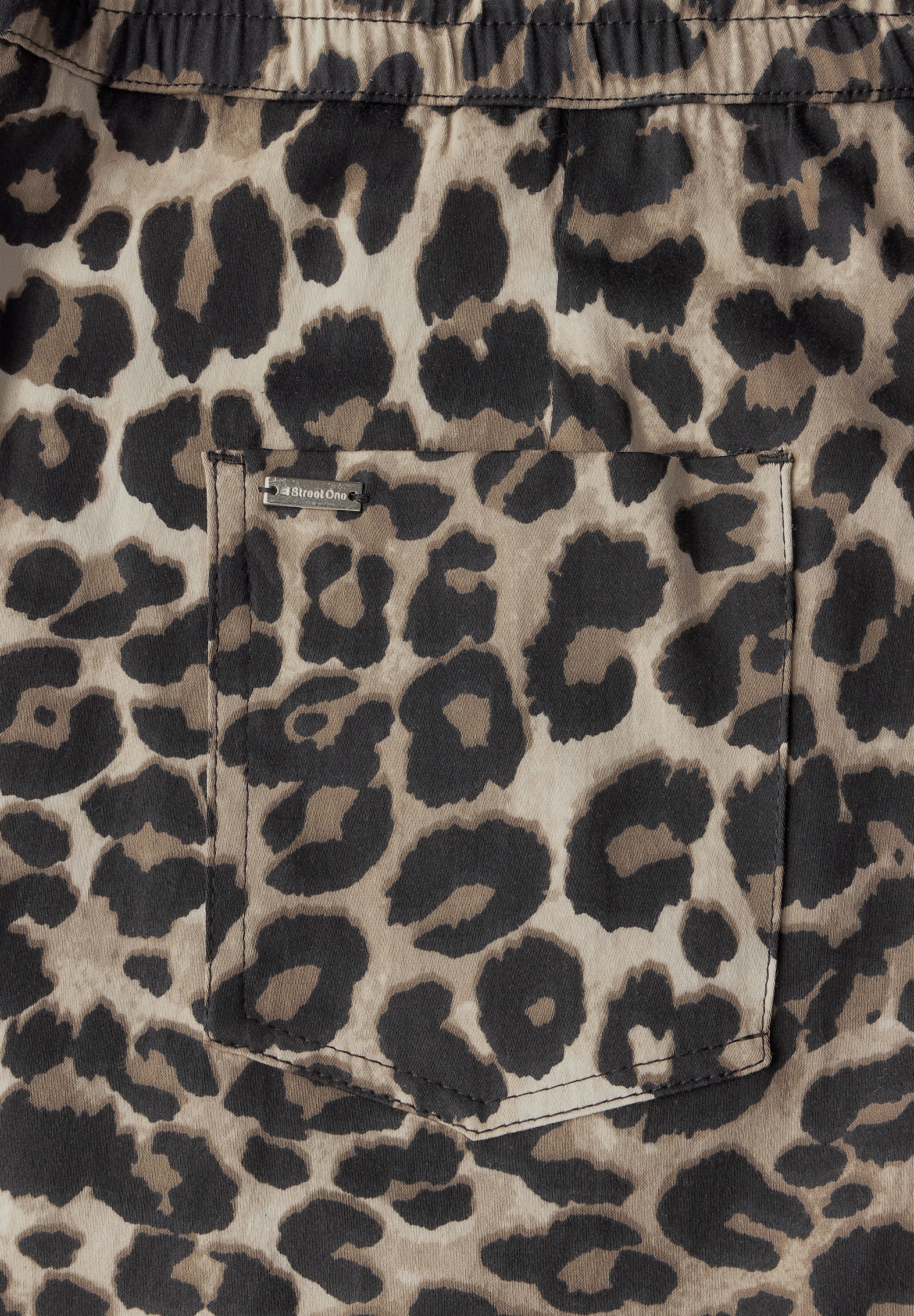 STREET ONE Stoffhose »Style Bonny«, Sommerhose mit Leo-Print