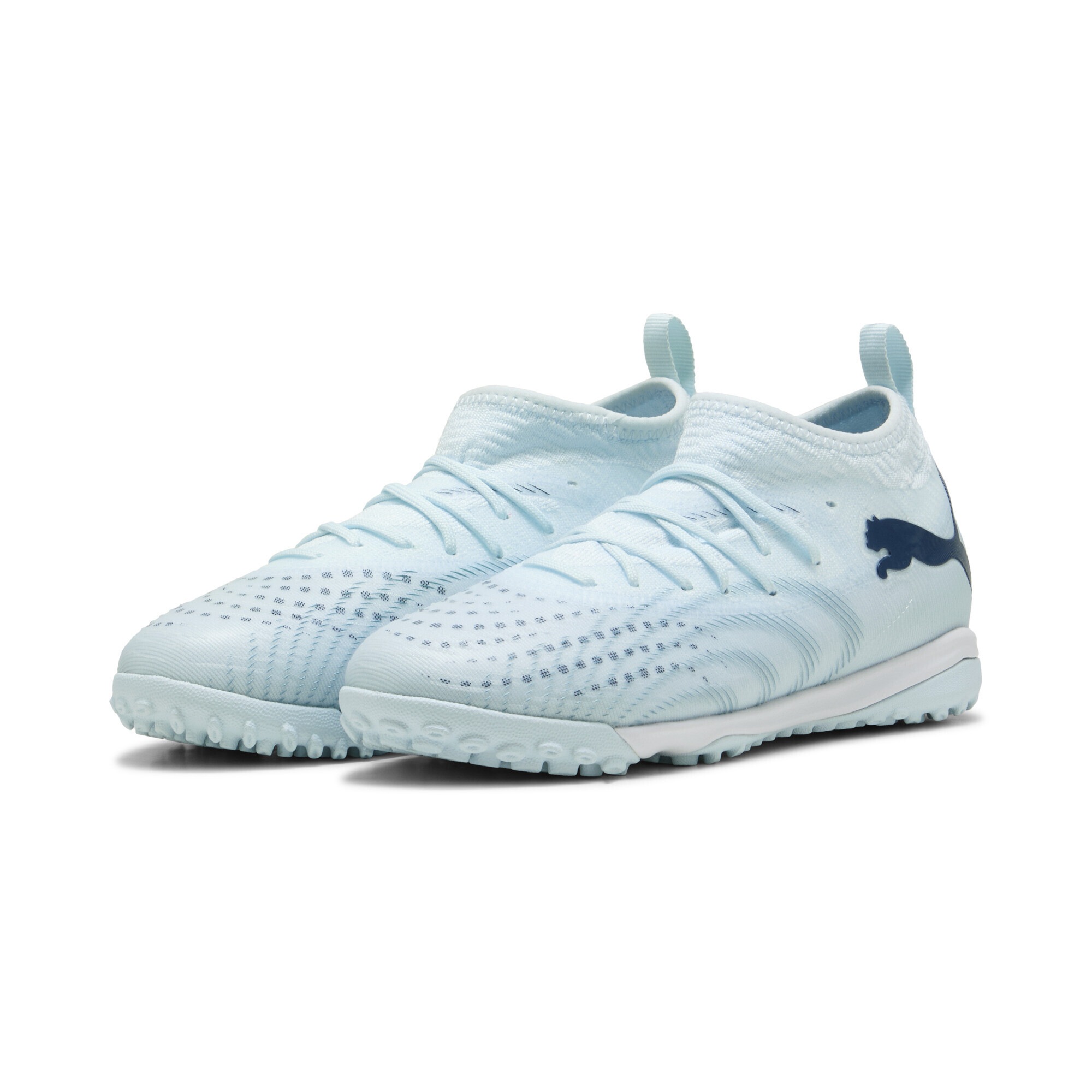 Fußballschuh PUMA "FUTURE 9 MATCH TT Fußballschuhe Jugendliche", Kinder, Gr. 37,5, icy blau jewel, Obermaterial: Textil, Synthetik; Futter: Textil, Synthetik; Innensohle: Textil; Laufsohle: Gummi, Schuhe Fußballschuh