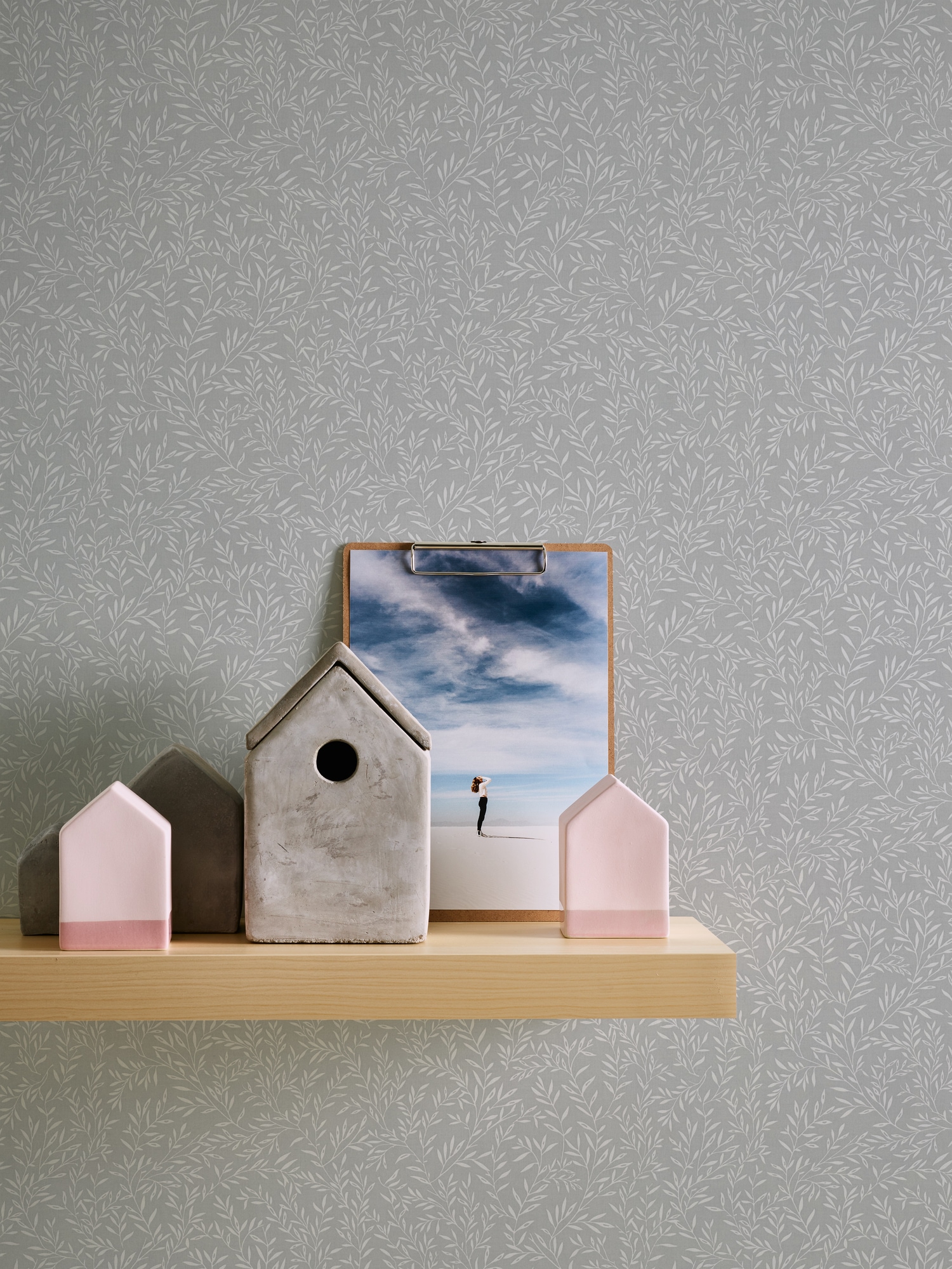 A.S. Création Vliestapete »Landhaustapete Floral«, matt-gemustert-neutral, Natur-Tapete mit Blätterranke Tapeten Wohnzimmer Schlafzimmer Küche
