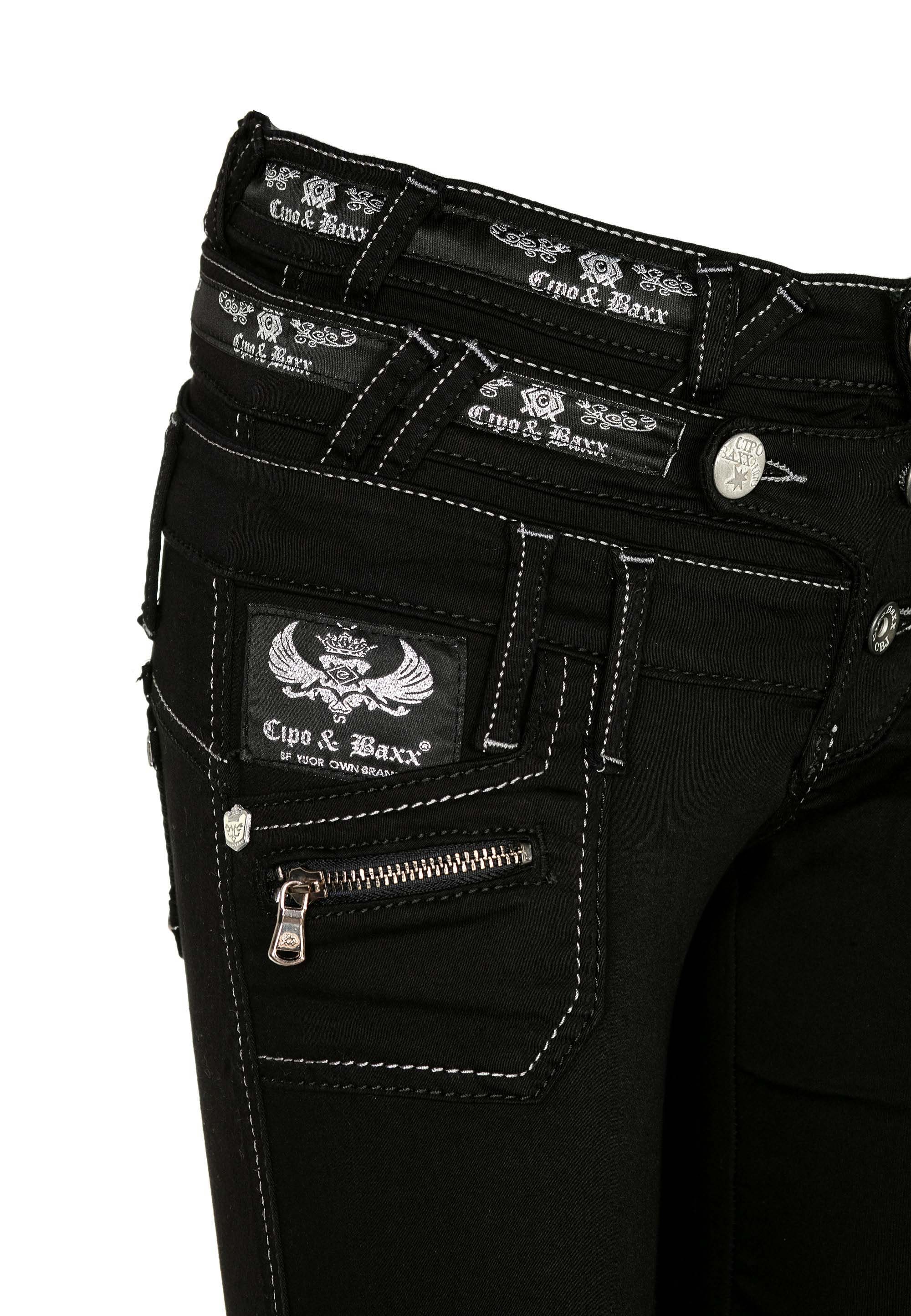 Cipo & Baxx Slim-fit-Jeans, mit modischem Dreifach-Bund in Slim Fit