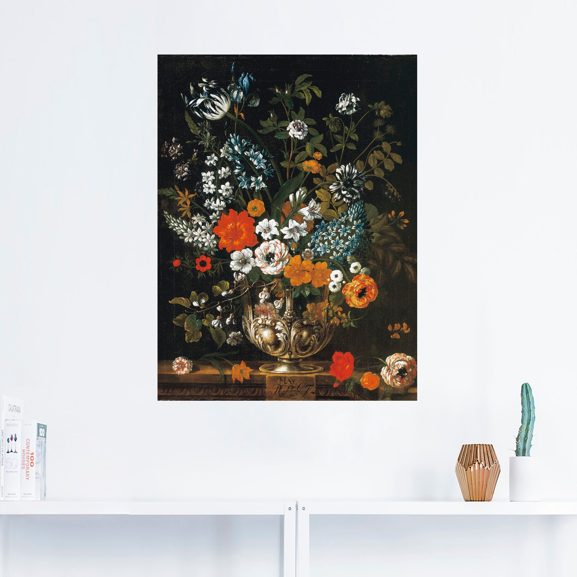 Artland Wandbild »Zwölf Monate. Floraler Kalender - Mai«, Arrangements, (1 St.), als Leinwandbild, Wandaufkleber oder Poster in versch. Größen