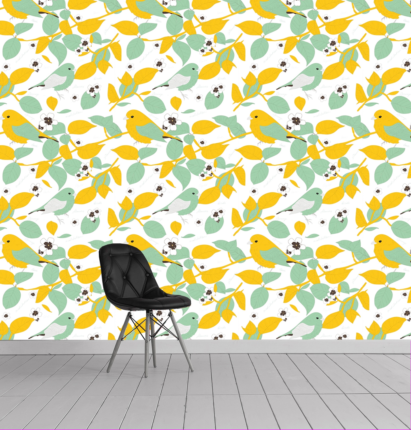 queence Vinyltapete »Oscar«, bedruckt-Motiv-botanisch-floral-gemustert-natürlich, 90x250cm, selbstklebend, kinderleichte Anbringung, Sticker