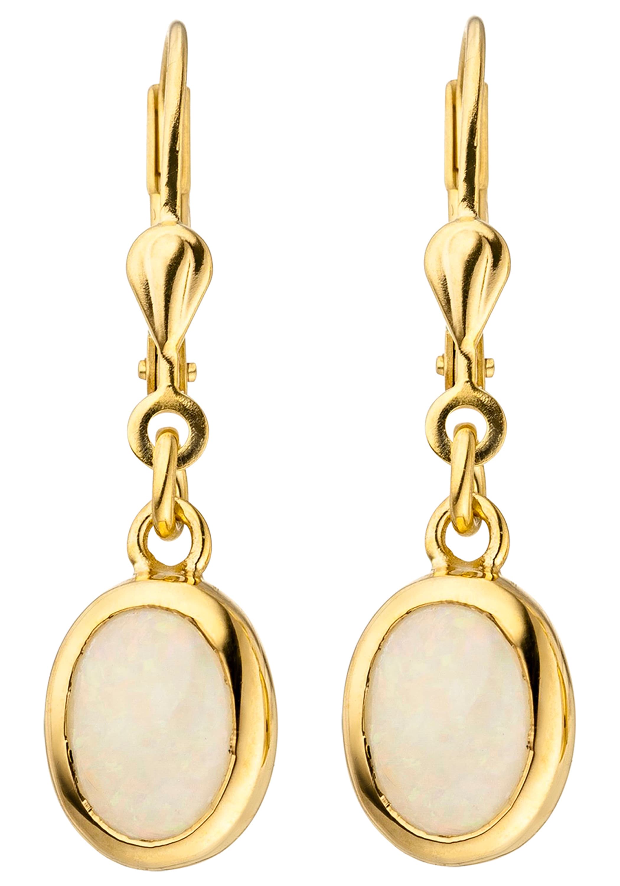 JOBO Paar Ohrhänger »Ohrringe Goldohrringe 29 mm lang« 585 Gold mit Opal