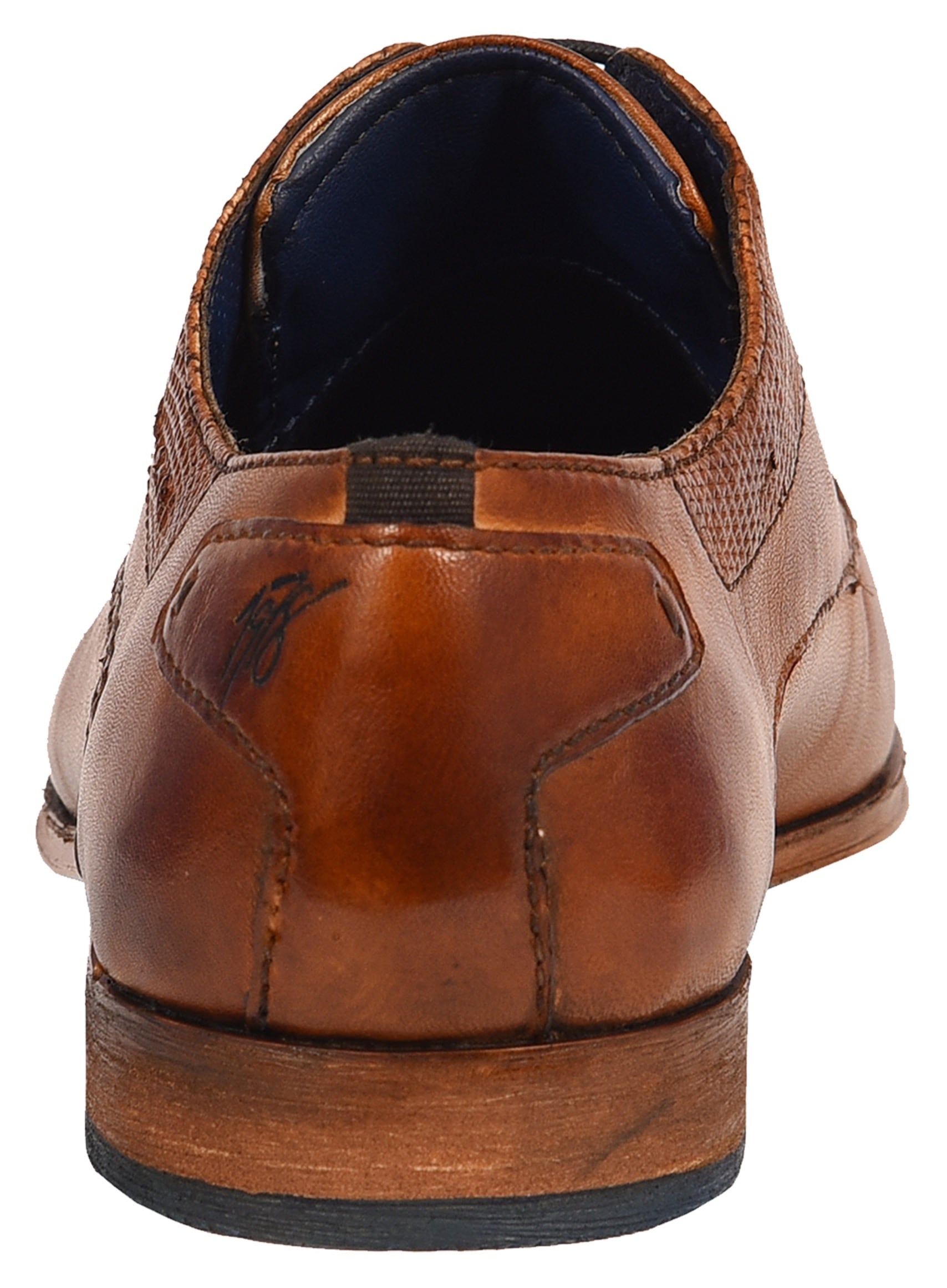 bugatti Schnürschuh, Blockabsatz, Abendschuh, Businessschuh in eckiger Karreeform