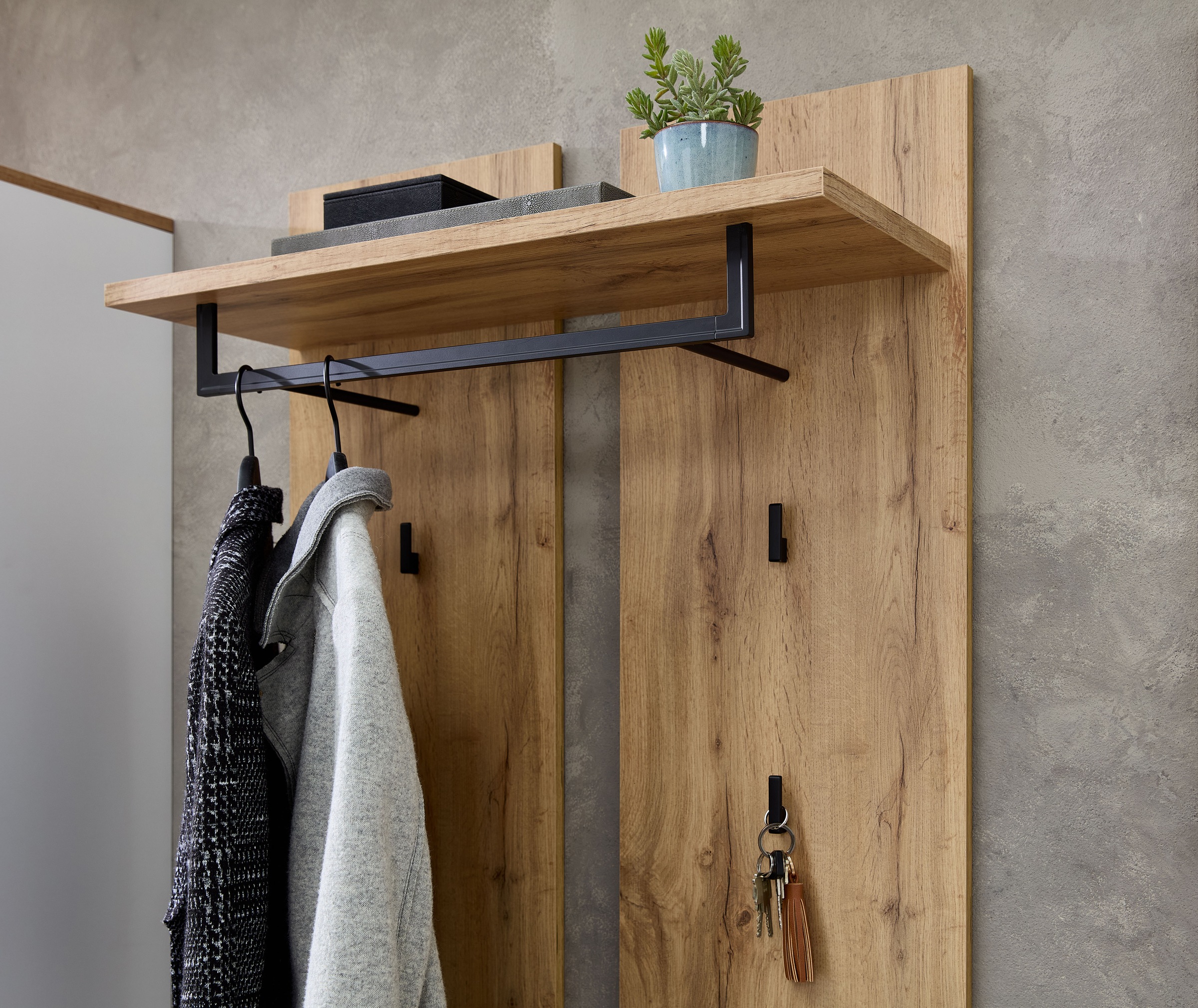 Thumbnail - Innostyle Garderobenpaneel "Sparks Garderobenpaneel; 80x130x30cm (B/H/T)" 1 Stk. tlg. 1 Boden, 4 Haken, 1 Kleiderstange