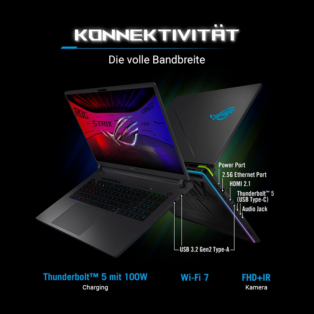 Asus Gaming-Notebook »ROG Strix G16 G615LW-TS338W« 40,6 cm / 16 ″ Intel Core Ultra 9 GeForce® RTX 5080 1.000 GB SSD