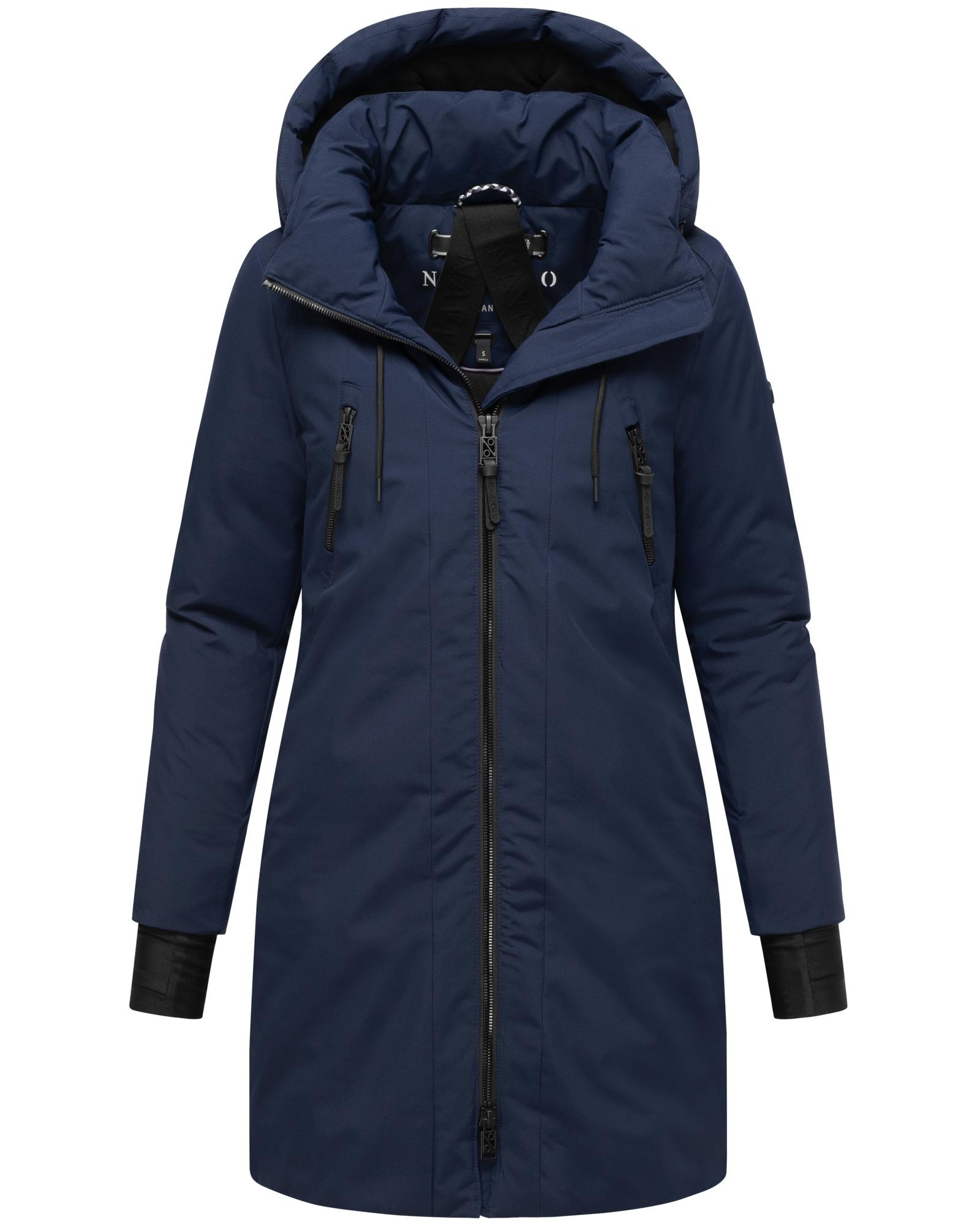 Wintermantel NAVAHOO "Winterzart 14", Damen, Gr. L (40), navy, Obermaterial: 100% Polyester; Innenfutter 1: 100% Polyester; Innenfutter 2: 100% Polyester; Wattierung: 100% Polyester; Ärmelfutter: 100% Polyester, figurumspielend ca. Mitte Oberschenkel, hoc 3