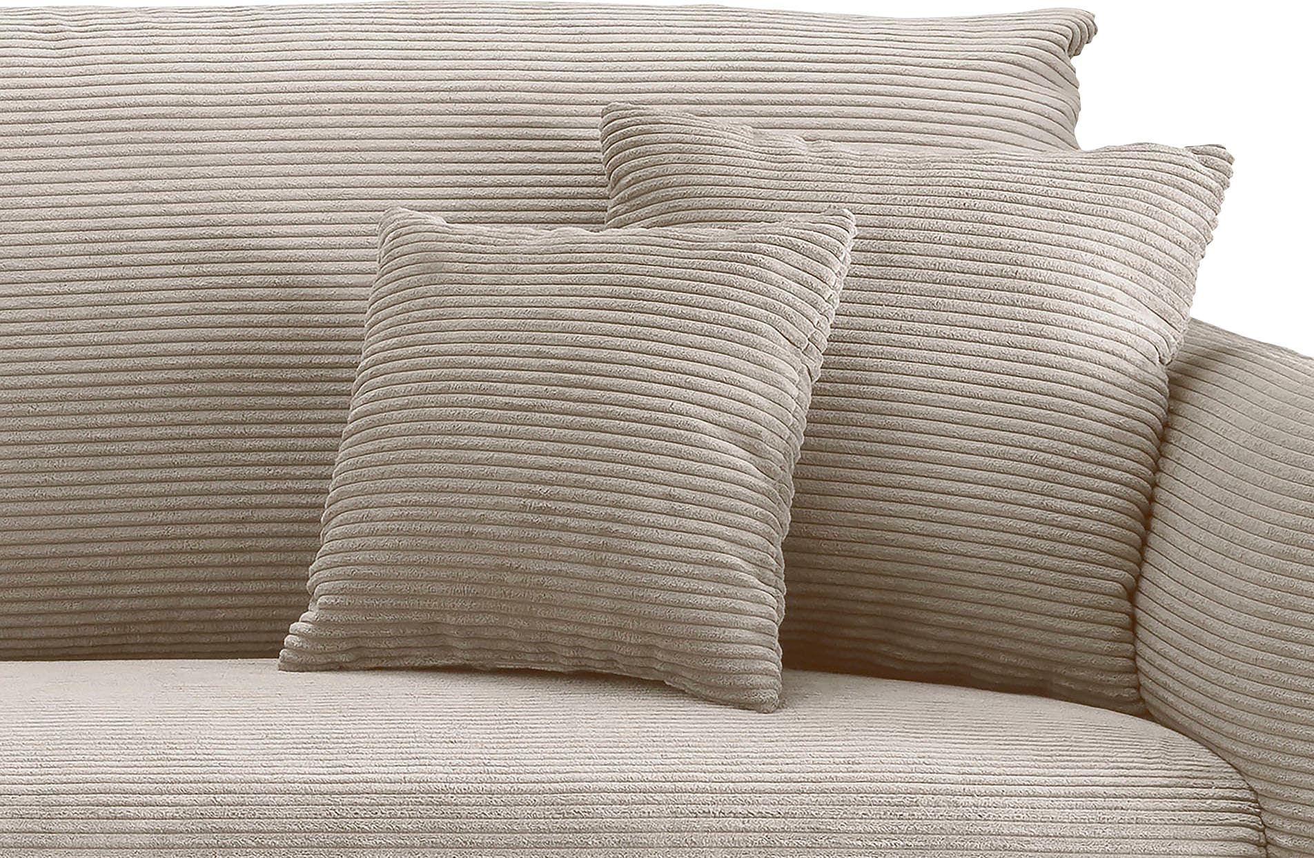 INOSIGN Ecksofa inklusive Armlehnenverstellfunktion, 4x Zierkissen gratis