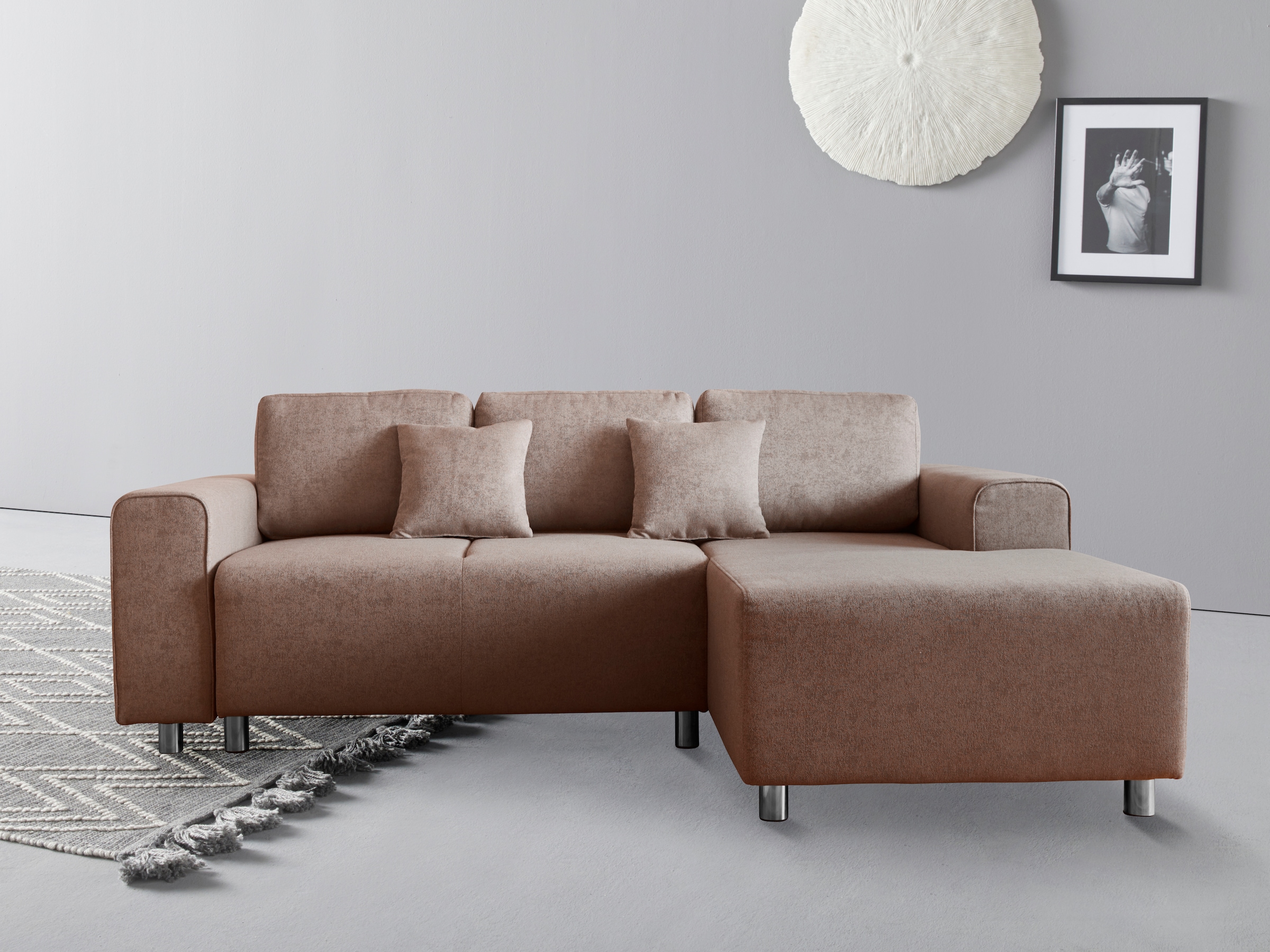 Home affaire Ecksofa "Györ", L-Form, wahlweise mit Bettfunktion und Bettkas günstig online kaufen