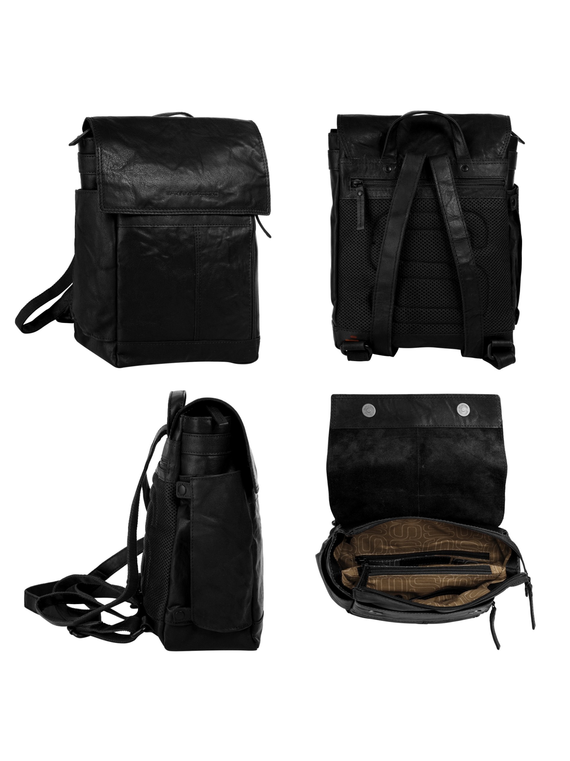 Spikes & Sparrow Laptoprucksack, echt Leder