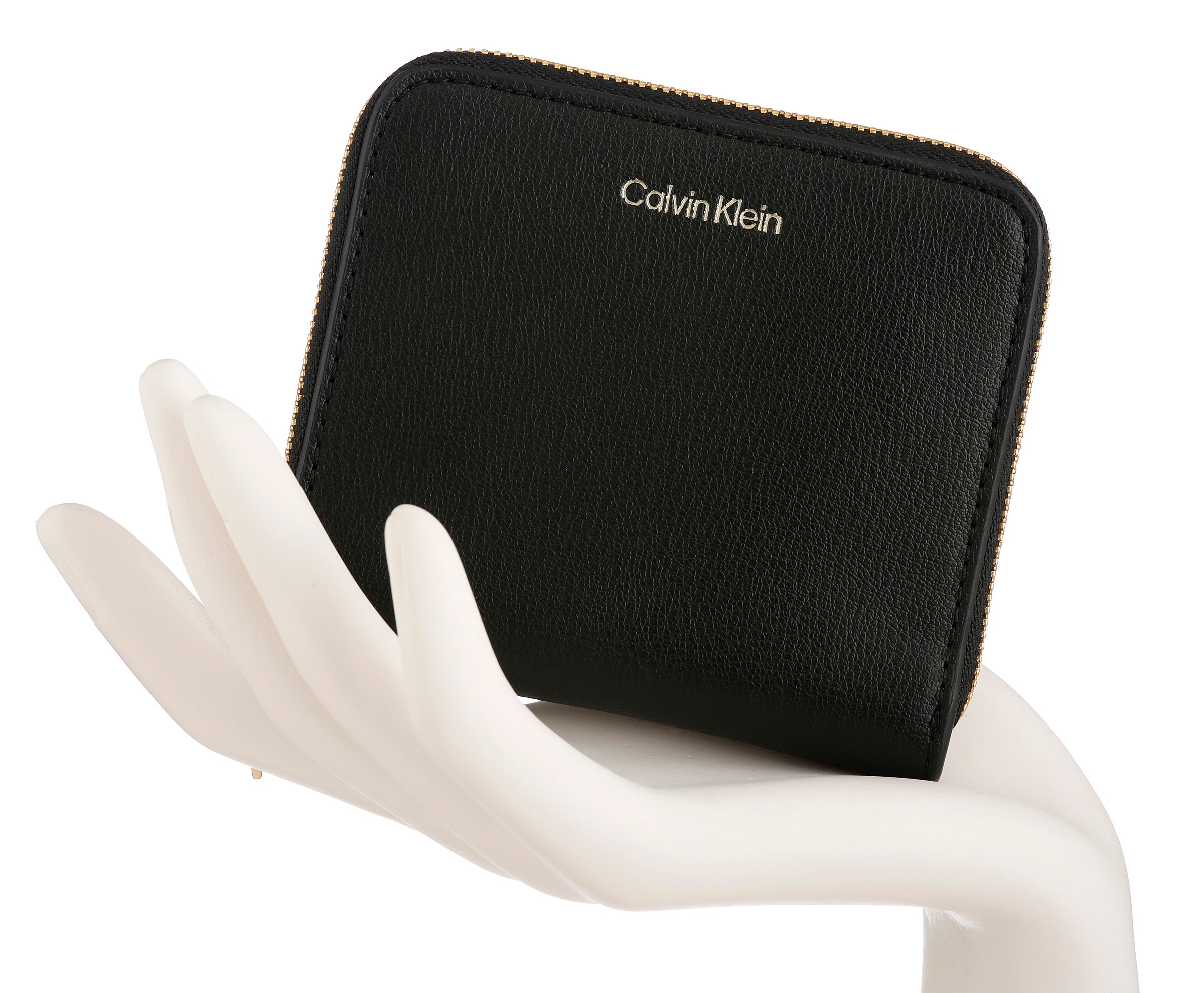 Calvin Klein Geldbörse "FOIL LOGO MEDIUM ZIP AROUND" Damen Portemonnaie, Ge günstig online kaufen