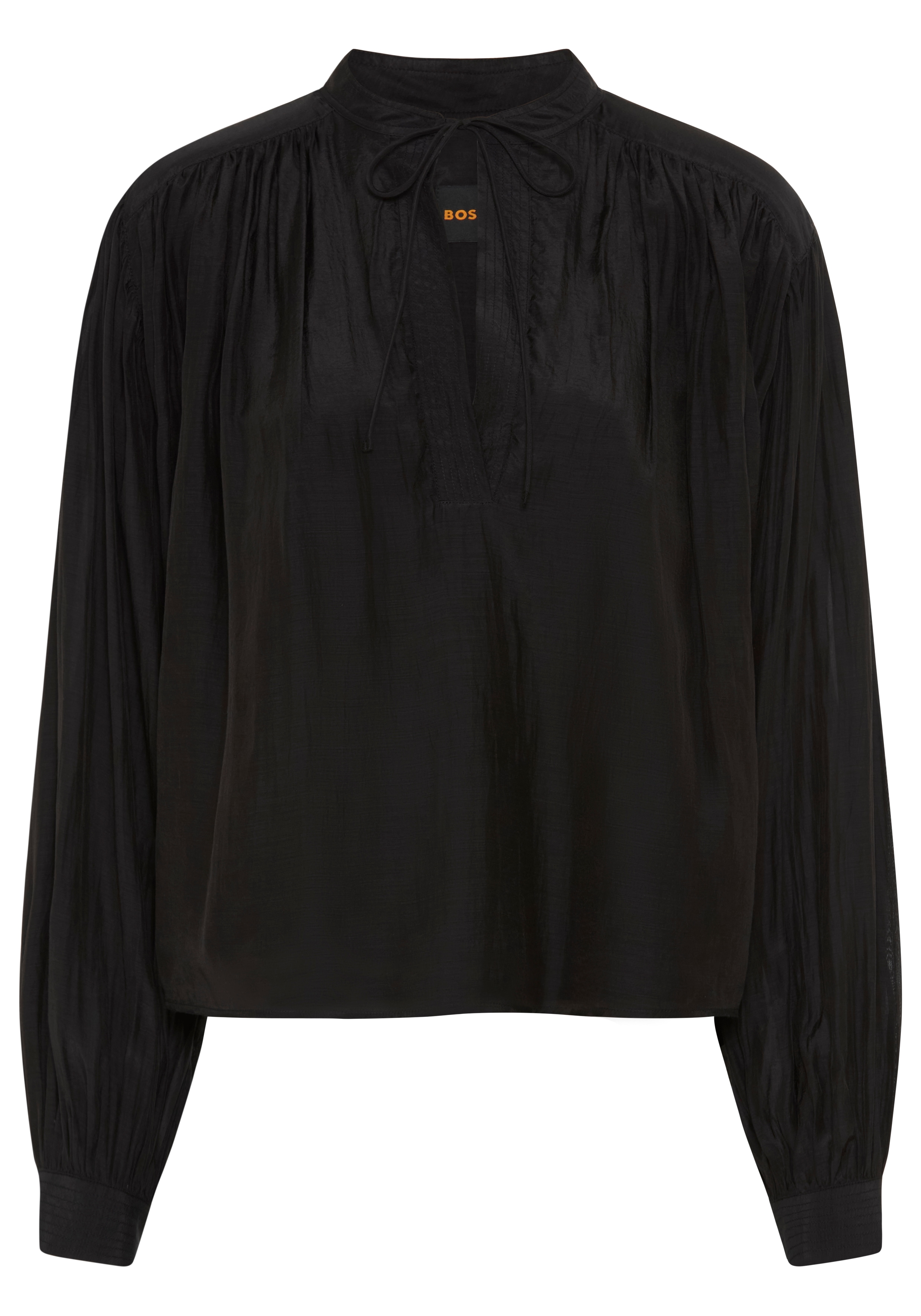 BOSS ORANGE Langarmbluse "Bellis Premium Damenmode" mit eleganten Raffungen