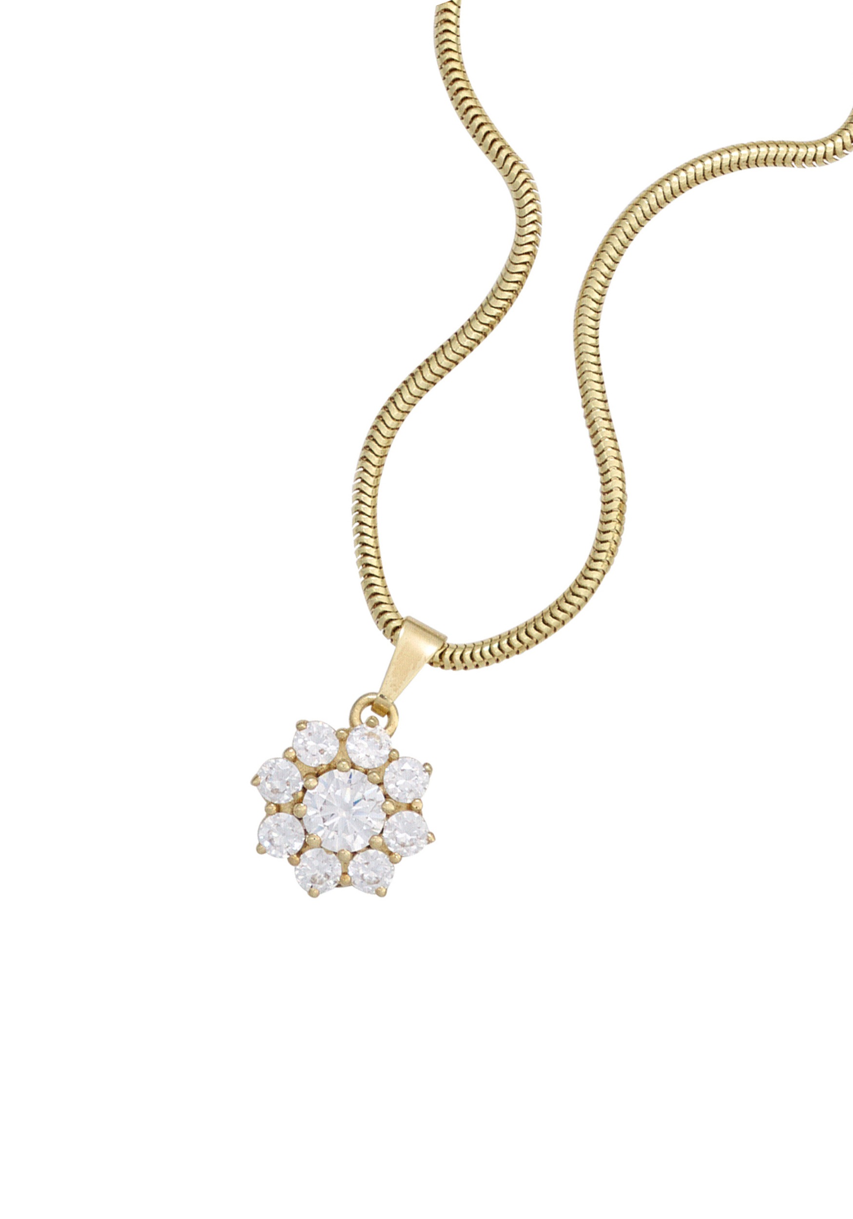 JOBO Kettenanhänger »Anhänger Goldanhänger 10 mm«  375 Gold mit 9 Zirkonia