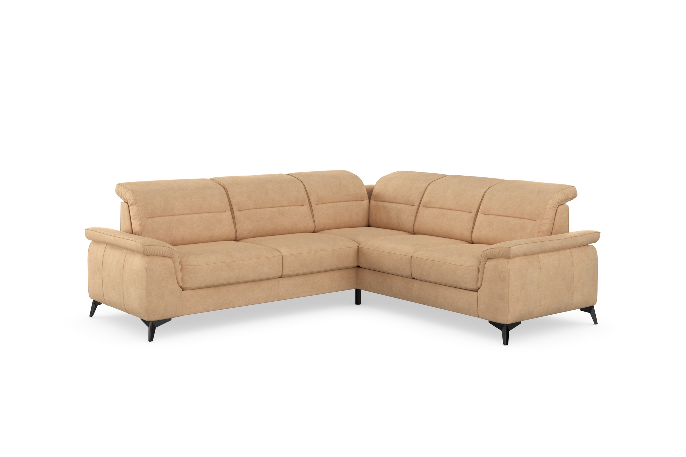sit&more Ecksofa »Sinatra L-Form«, optinal mit Kopfteilverstellung und Armteilfunktion, Metallfüße