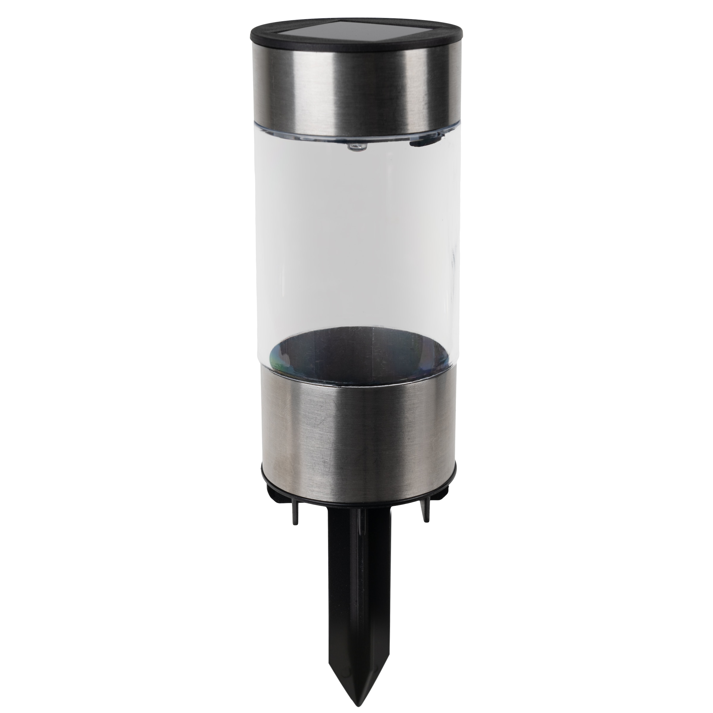 näve LED Solarleuchte »Rota« LED-Modul 1 Stk. Warmweiß 10er Set runde Dekoerdspieße, LED warmweiß, je H: 19cm, D: 5cm, silber