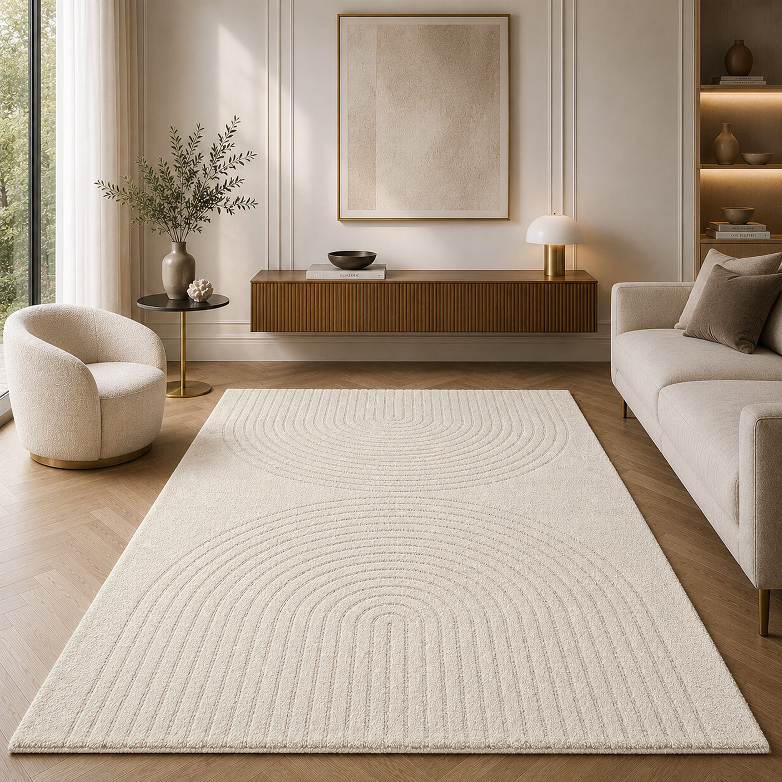 OTTO home Designteppich "Soft Dune in Standard- und Premium-Qualität, 3D Optik/Hoch-Tief Effekt" rechteckig moderner Wohnzimmer Teppich, hohe Flordichte und angenehm weich