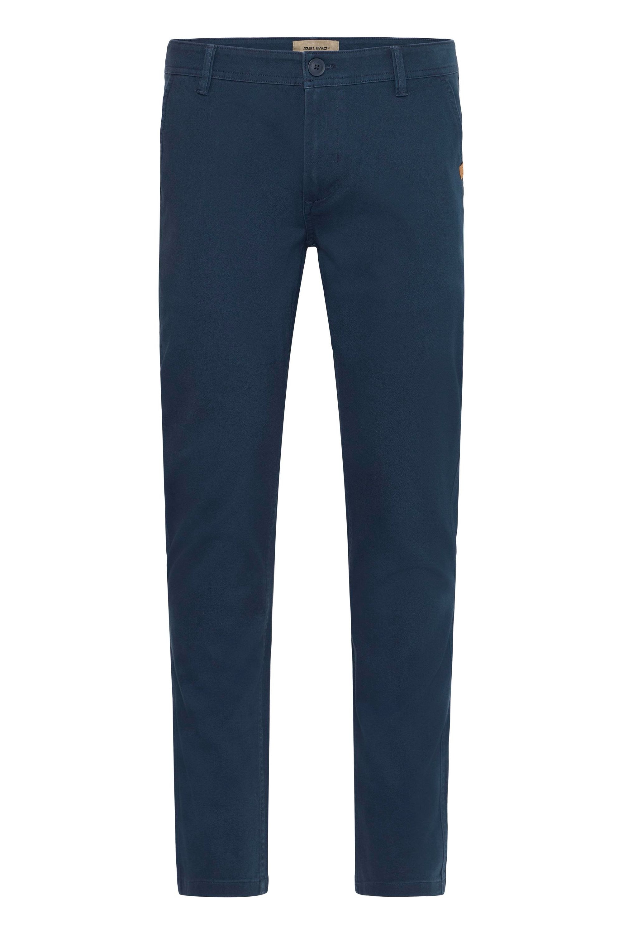 Chinohose BLEND "BHTirak", Herren, Gr. 36, Länge 34, marineblaus, Twill, 98% Baumwolle, 2% Elasthan, unifarben, normal lang, Hosen Chinohose, Klassische Chinohose mit Taschen