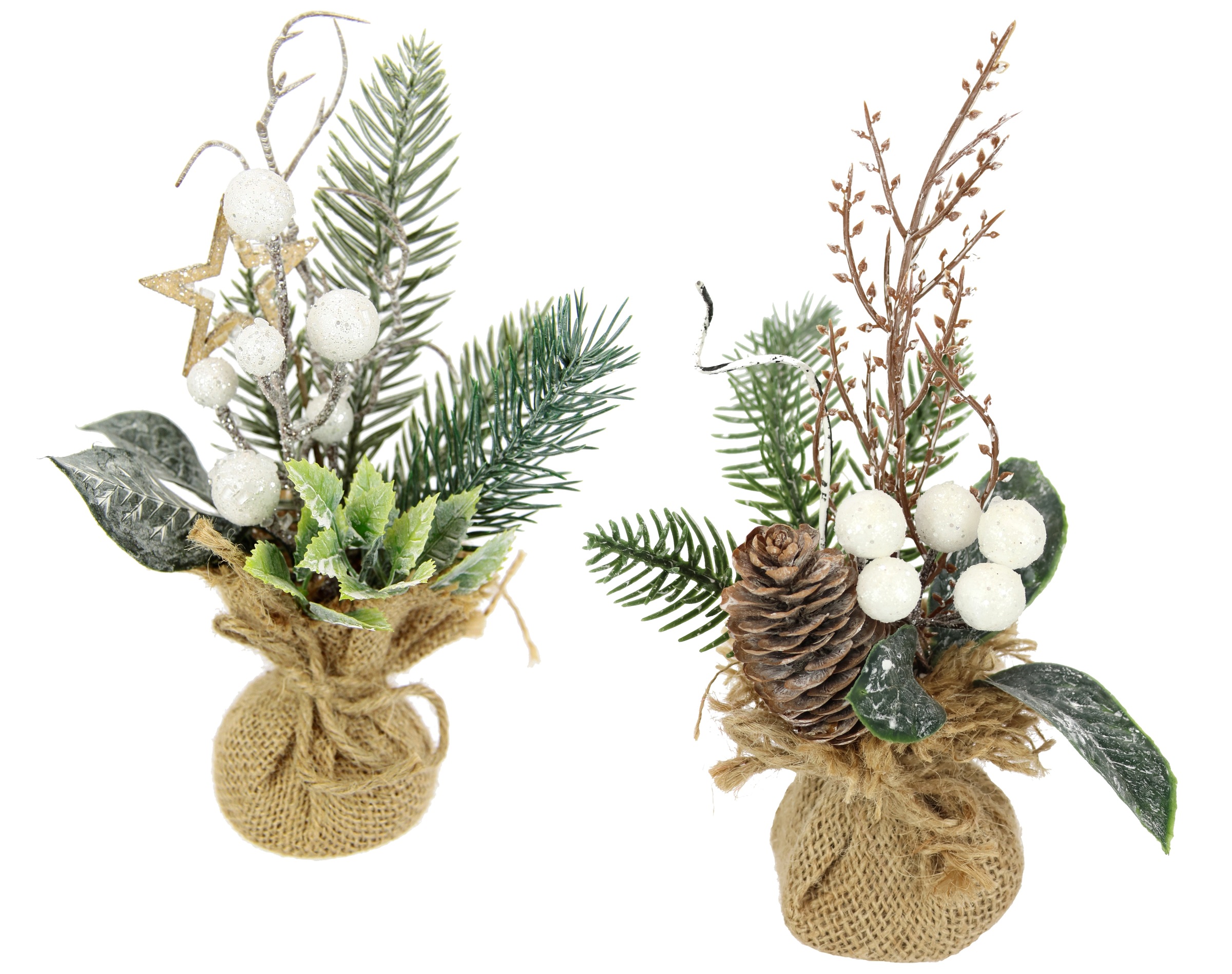 I.GE.A. Künstlicher Weihnachtsbaum "Kunstpflanze Weihnachtsgesteck im Jute- günstig online kaufen
