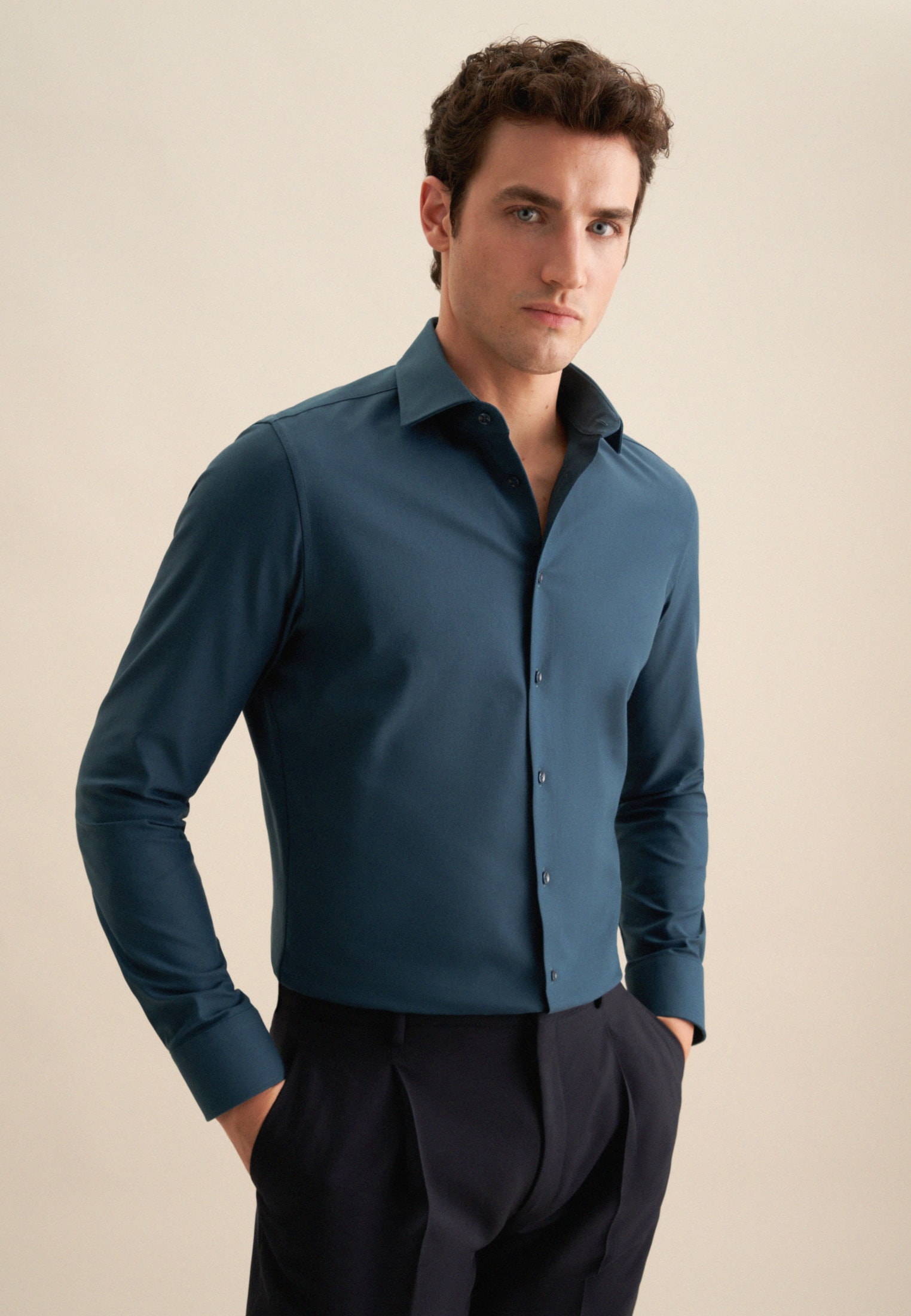 seidensticker Businesshemd "Schwarze Rose" Slim 1/1 Kentkragen Uni günstig online kaufen