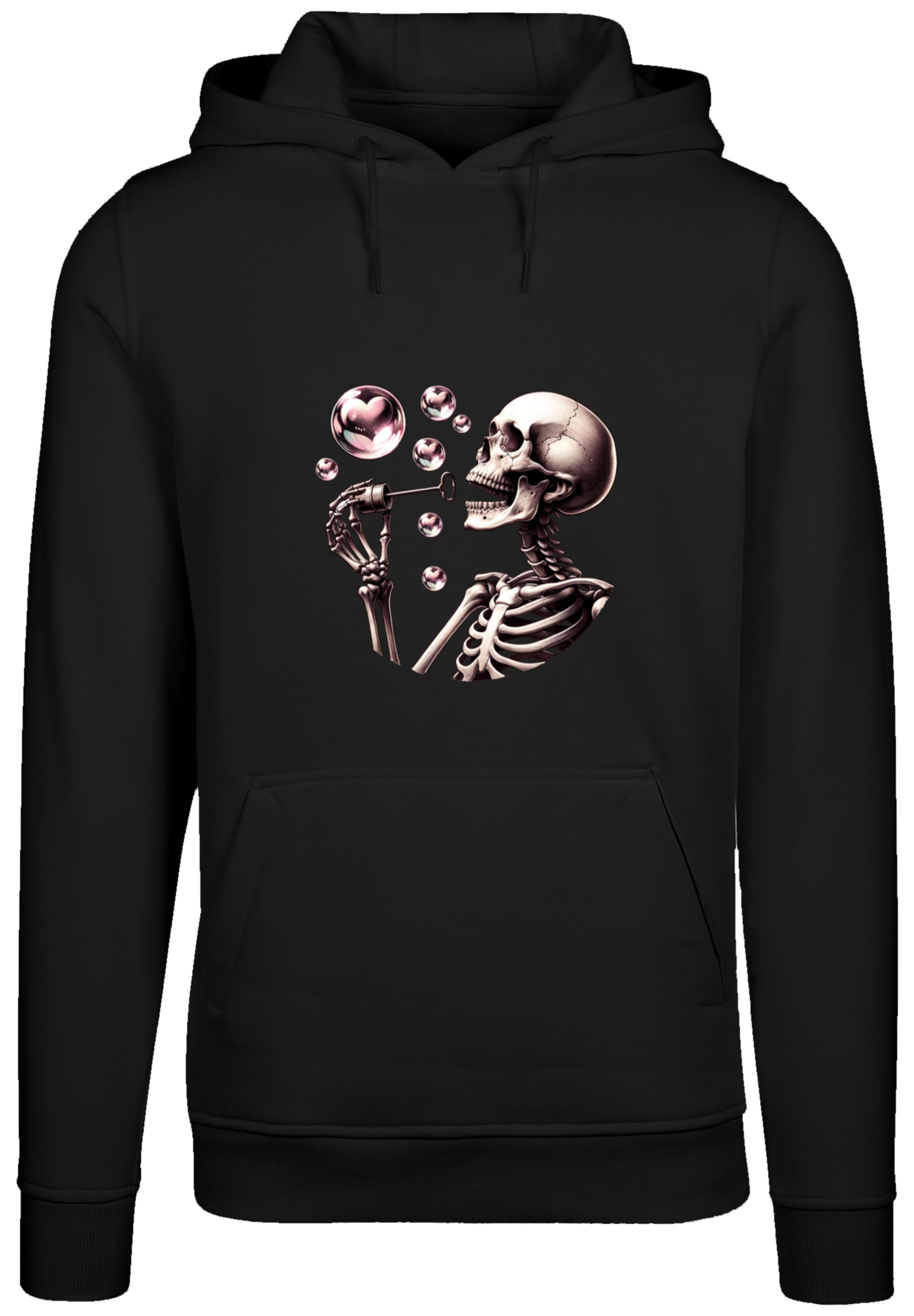 F4NT4STIC Kapuzenpullover »Niedliches Goth Skelett Herz Seifenblasen«, Premium Qualität
