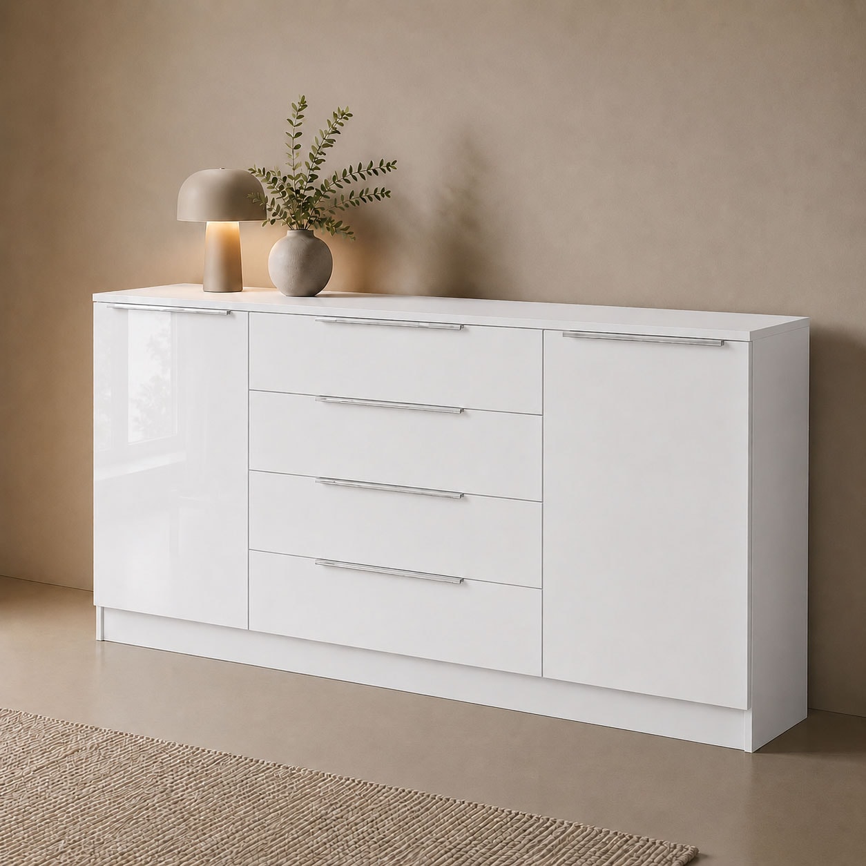 borchardt Möbel Kommode "Oliva, Kommode mit Metallgriffen" mit 4 Schubkästen