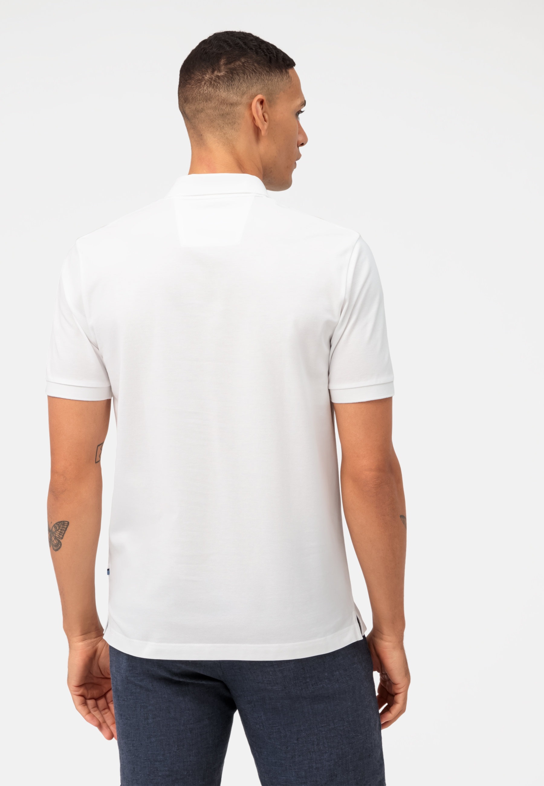 Poloshirt OLYMP "Casual", Herren, Gr. L, weiß, Piqué, Obermaterial: 100% Baumwolle, Shirts 3