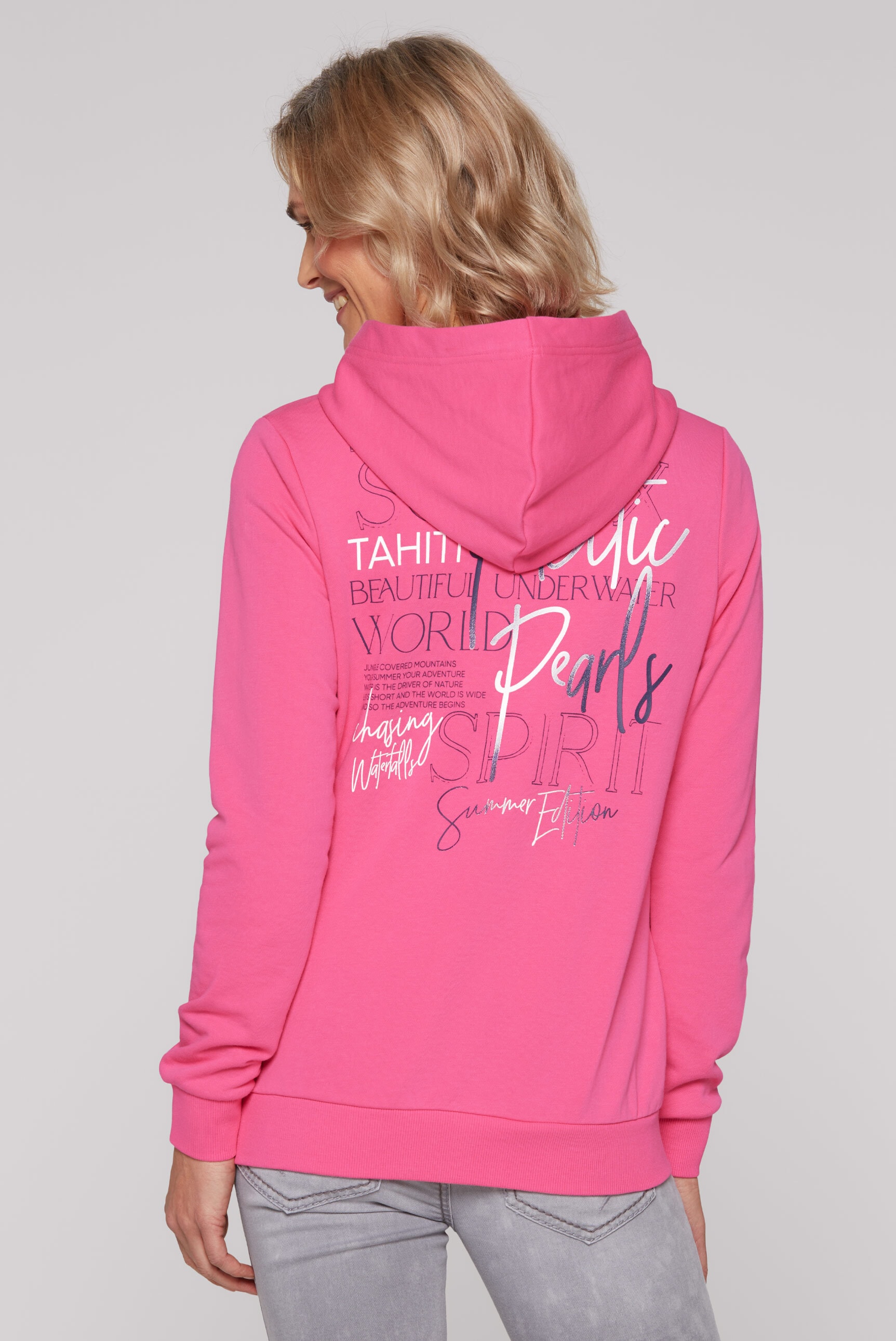 SOCCX Kapuzensweatjacke, mit Rücken-Print