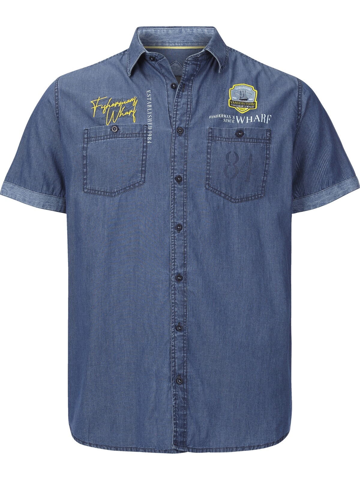 Jan Vanderstorm Jeanshemd »Kurzarmhemd LANDOLF«, (1 tlg.), in Denim-Look