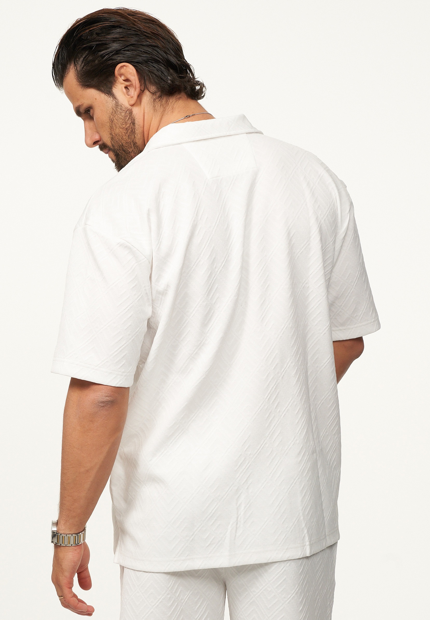 CARISMA Kurzarmhemd »im Summer-Look mit Strukturmuster Regular-Fit« Herren Kurzarm Strick Polo-Hemd T-Shirt