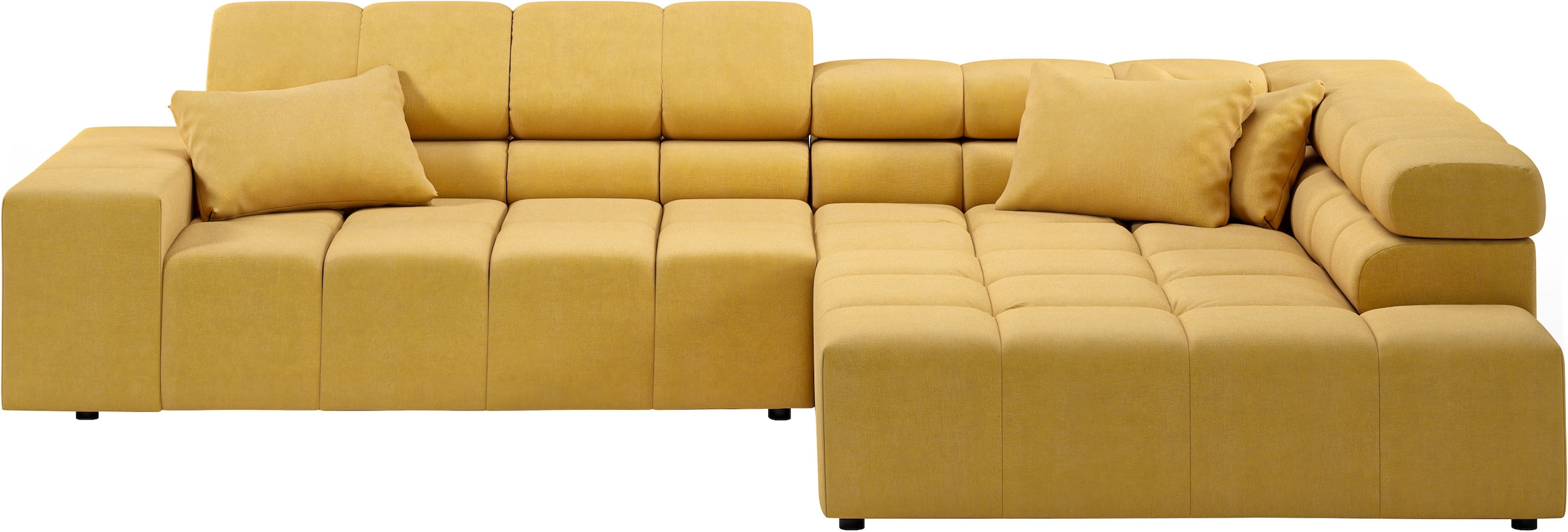 INOSIGN Ecksofa »Ancona incl. Kopfteilverstellung, Zierkissen Breite 319cm, L-Form«, wahlweise motorische Sitztiefenverstellung, auch in Cord + Easy Care