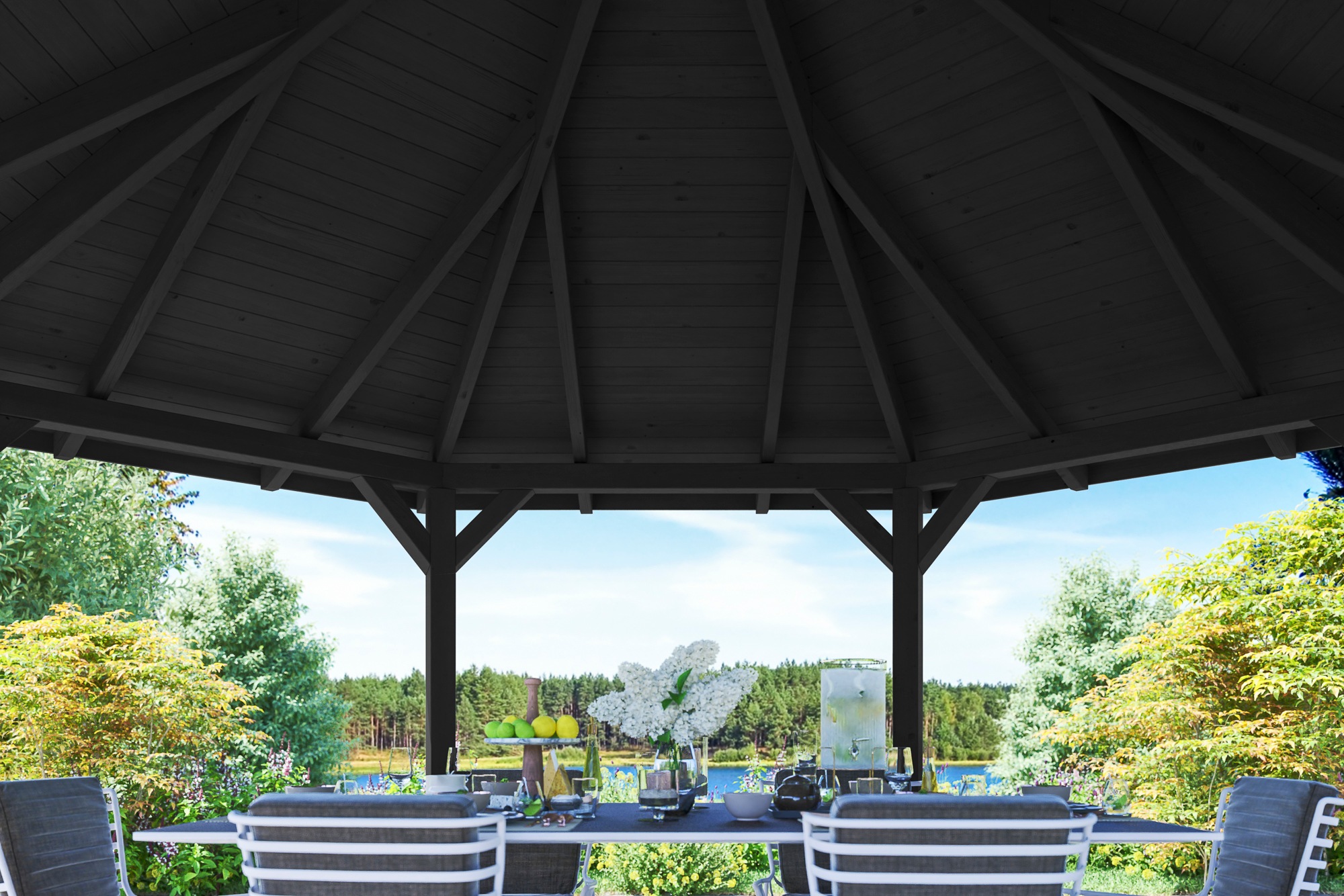 Thumbnail - Skanholz Pavillon "Nice 4", 8-Eck, BxT: 630x630 cm