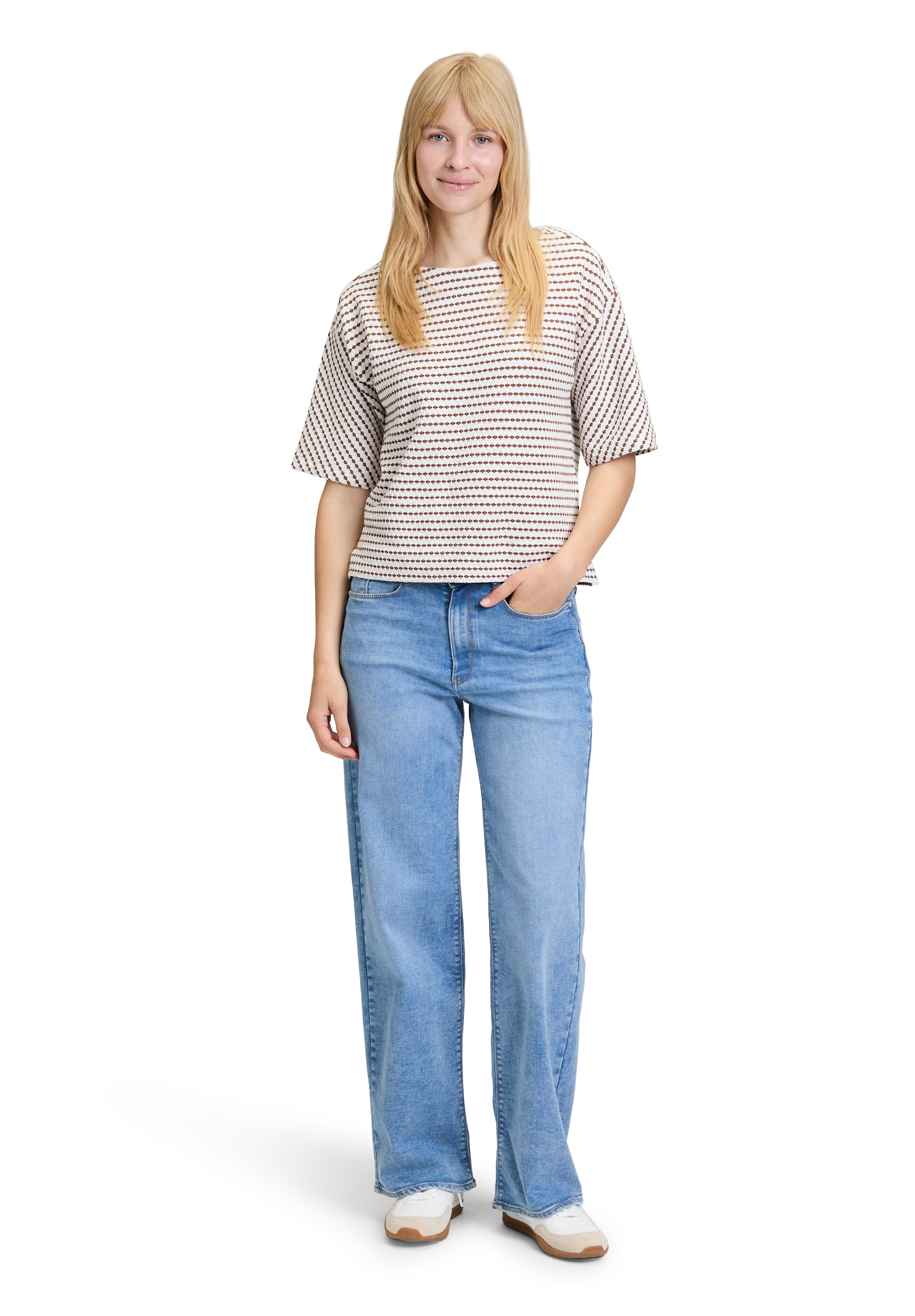 Betty&Co Kurzarmshirt »Betty & Co Sweatpullover mit Rundhalsausschnitt«, (1 tlg.), Struktur