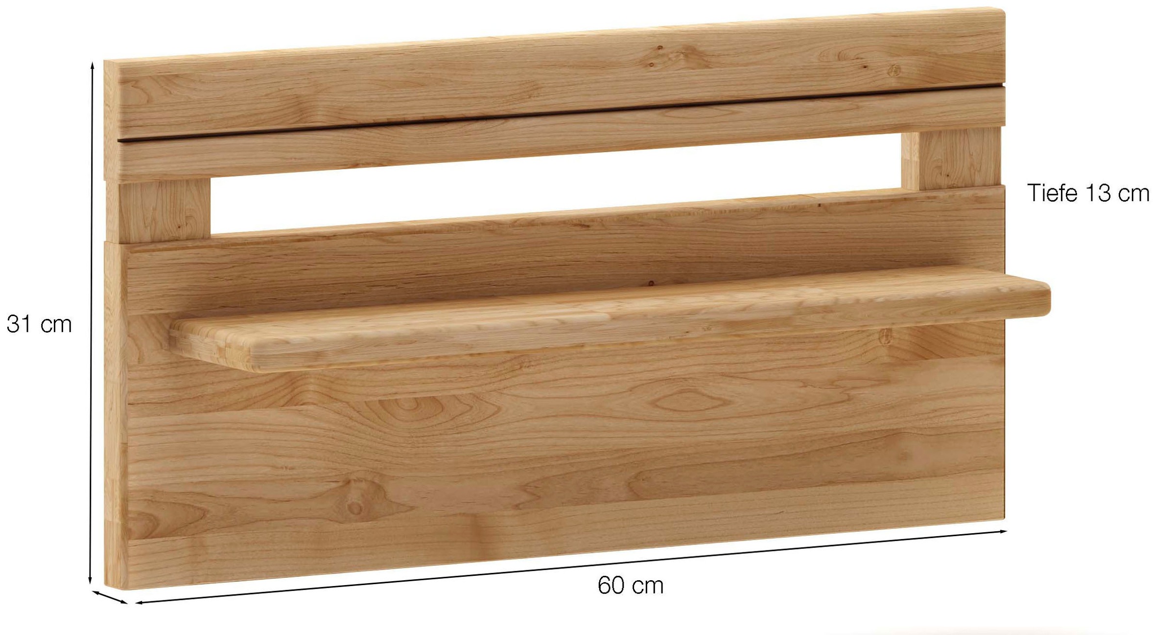 WIEMANN Schrankaufsatz »Lausanne, Paneel mit Ablage, Massivholz Erle« Set, 2er-Set, 60 x 31 x 13 cm (B/H/T), MADE IN GERMANY, 2 Stk. tlg.