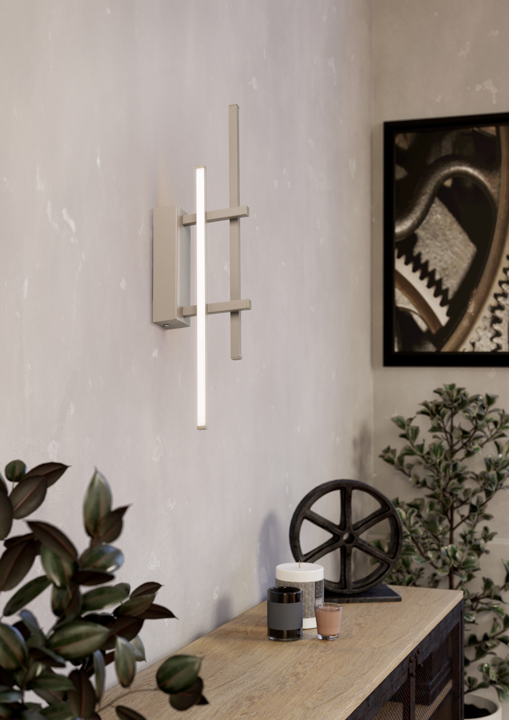 EGLO Wandleuchte »TREPILIANO Wandlampe - Alu, Stahl - LED - 12W - IP20« LED-Modul 1 Stk. Warmweiß Wandstrahler, Wandspot, Wohnzimmer, Flur, L6 x H45,5 x AL15,5 cm