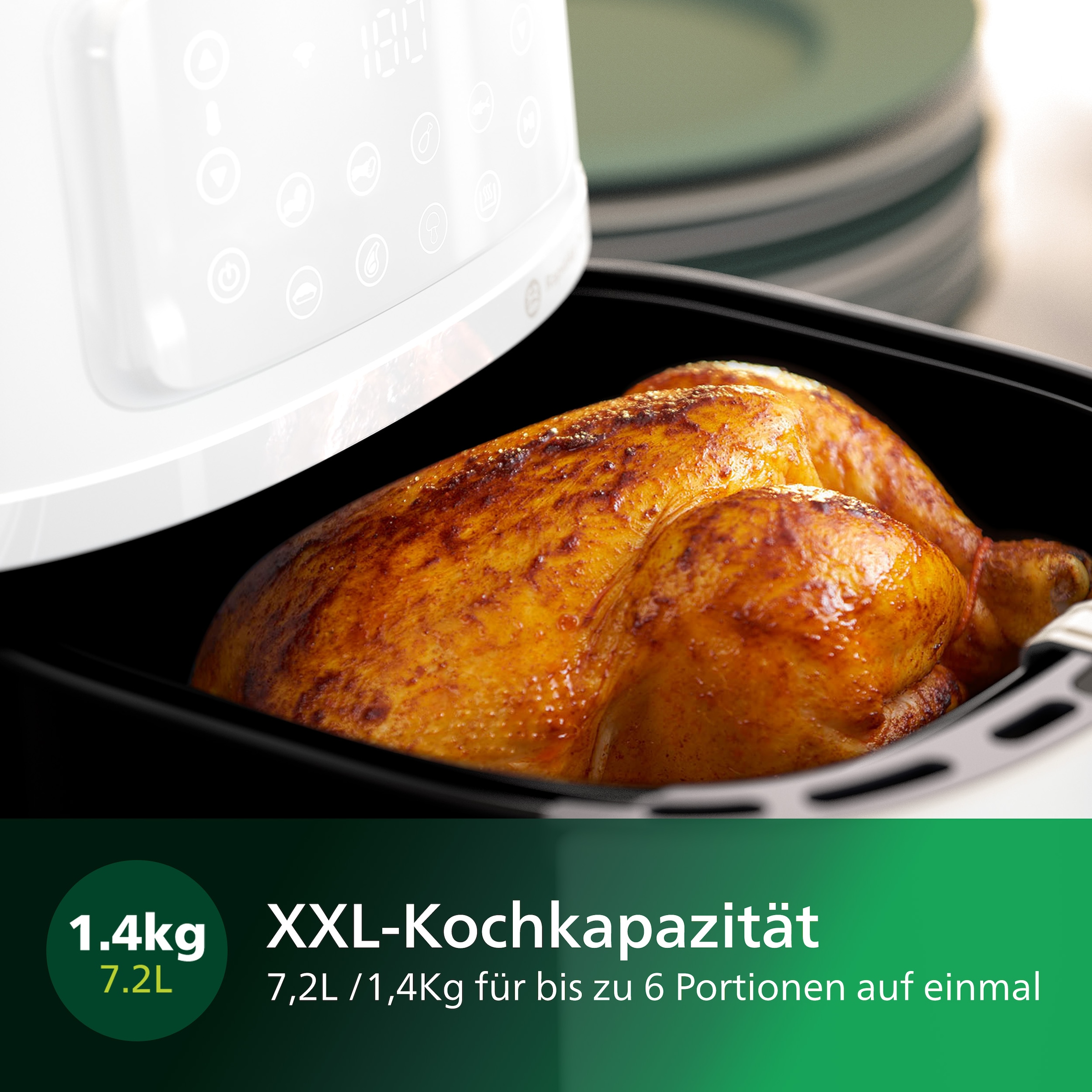 Philips Heißluftfritteuse »Airfryer XXL HD9285, 7,2 l«, 2000 W, mit 7 Voreinstellungen, WiFi Konnektivität und Warmhaltefunktion