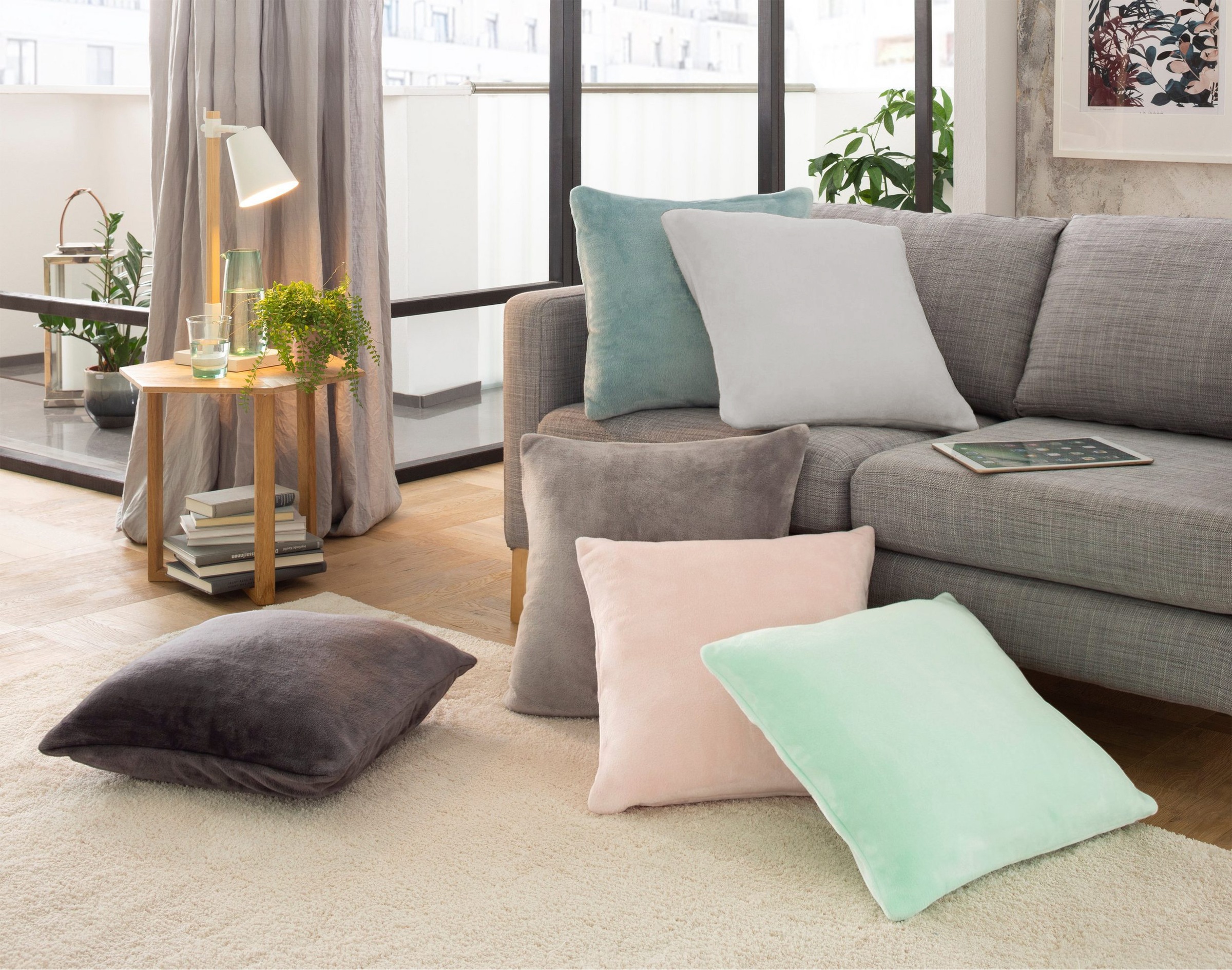 OTTO home Dekokissen "Jil" aus super weichem Kuschelfleece, Kissenhüllen ohne Füllung, 2 Stück