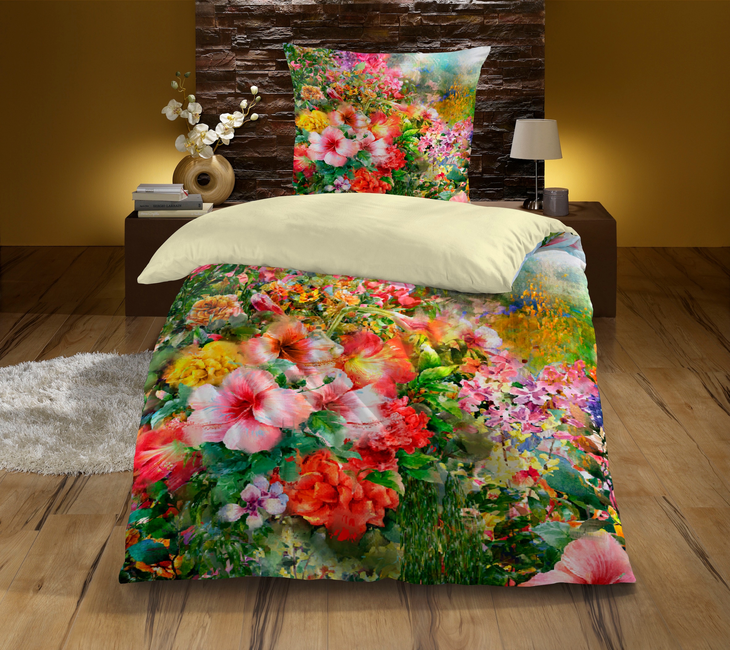 MESANA Wendebettwäsche "Ramona" 2 Stk. tlg. aus Baumwoll-Satin günstig online kaufen
